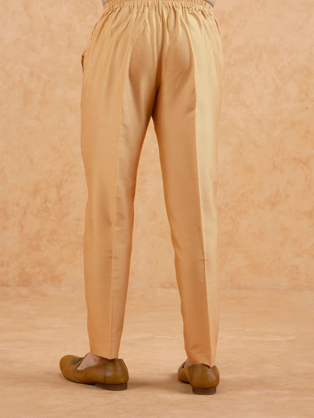 Beige Blended Solid Trouser - Image 4