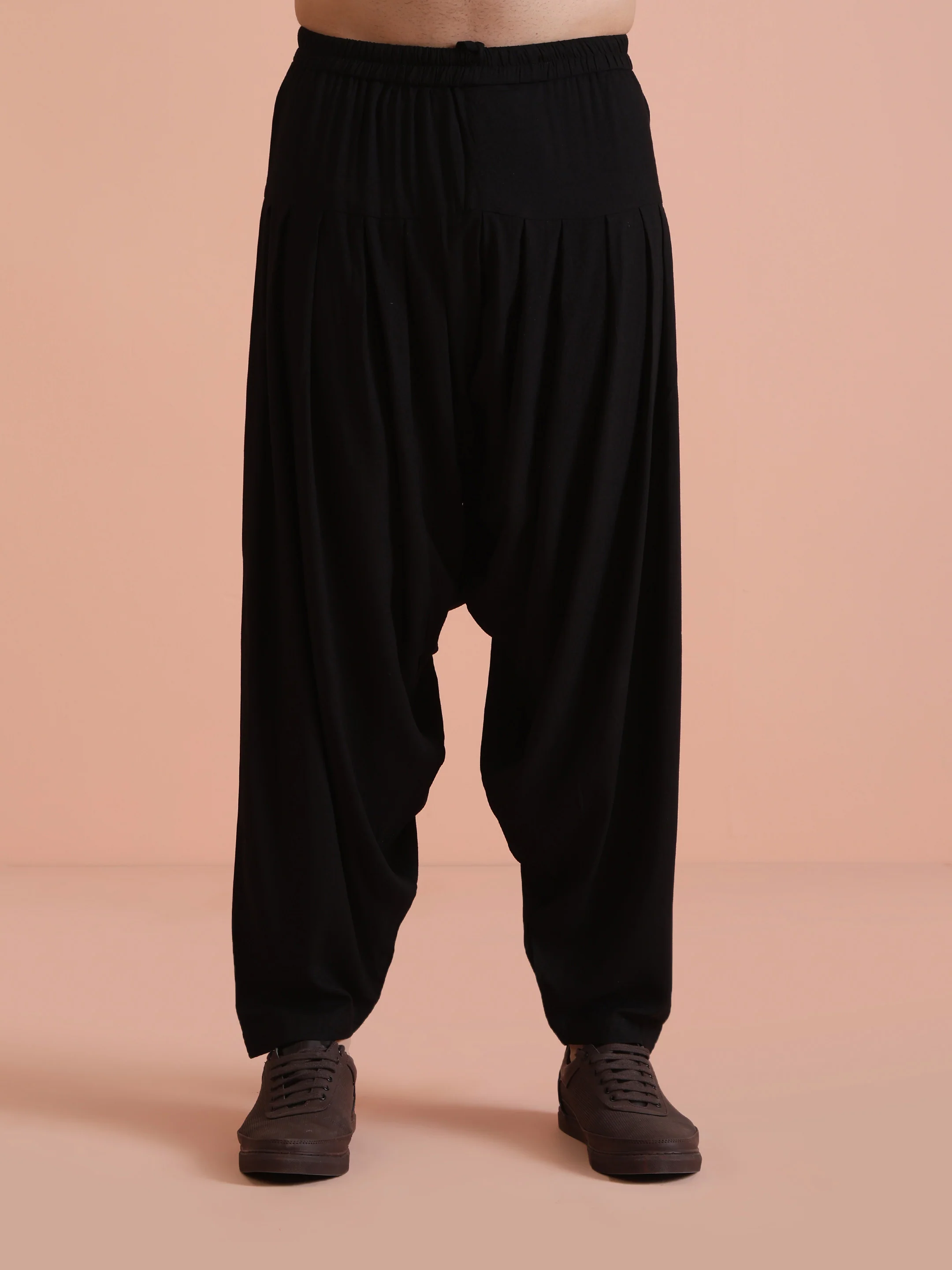 Black Cotton Printed Kurta Patiyala Set - Image 6