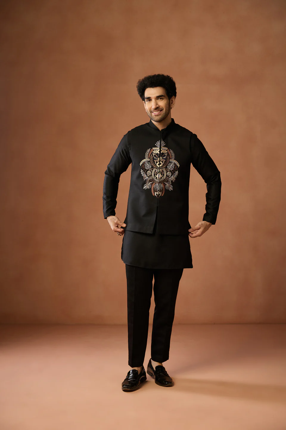 Black Embroidered Mens Jacket - Image 6