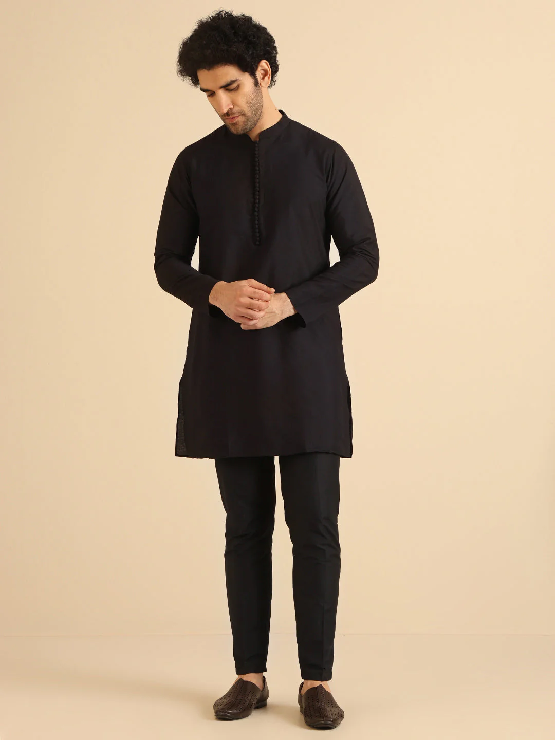 Black Embroidered Jacket Set - Image 5