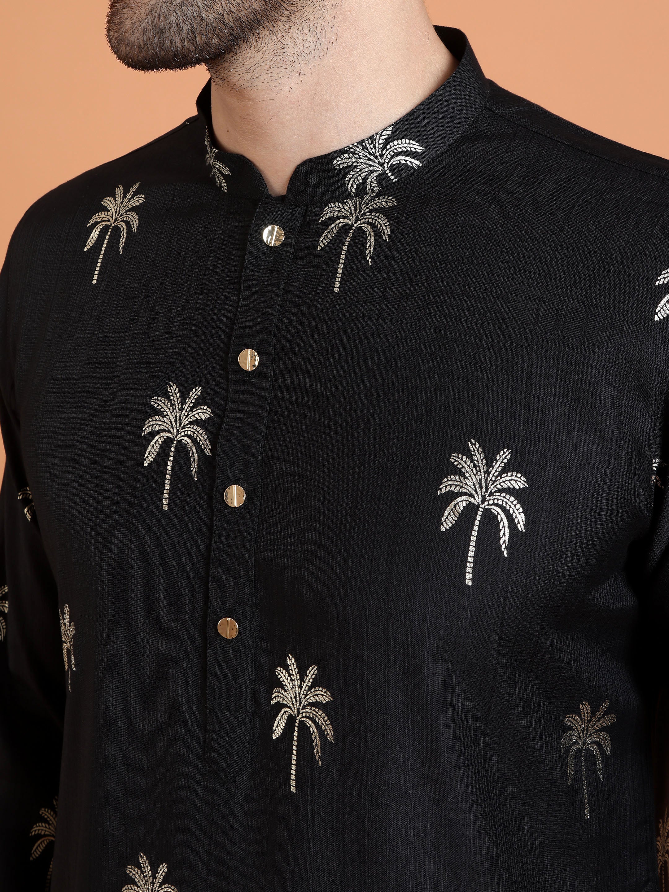 Black Embroidered Kurta- Festive Ethnic Wear - Image 5