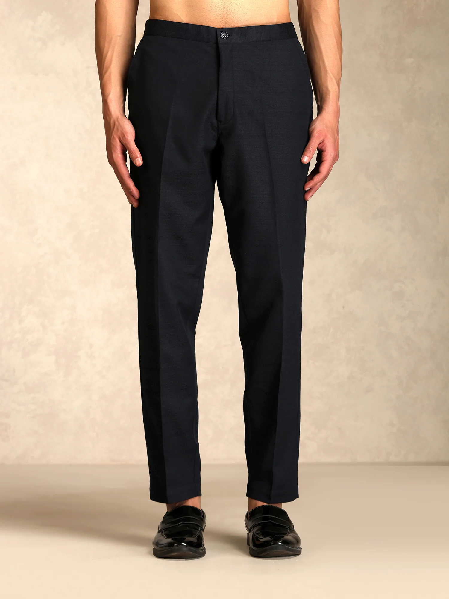 Black Poly Viscose Solid Bandhgala Trouser Set - Image 6