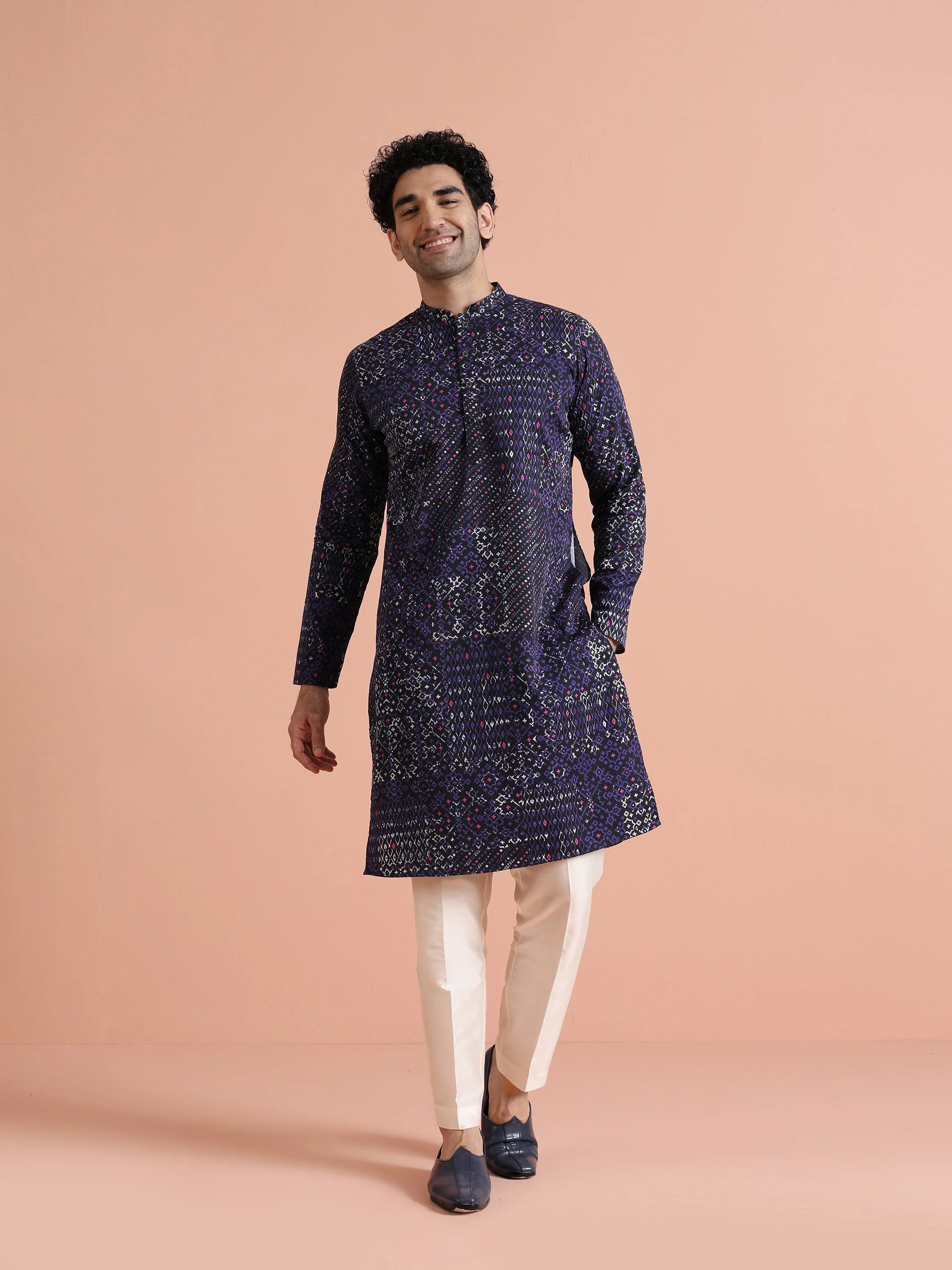 Black Printed Cotton Kurta Trouser - Image 7