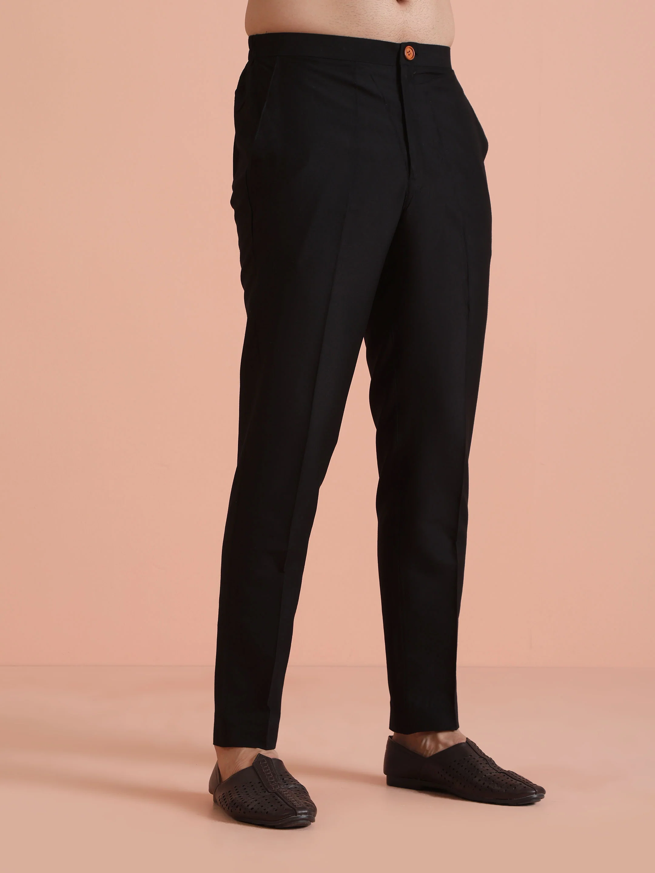 Black Silk Blend Jacquard Kurta Trouser Set With Dupatta - Image 6