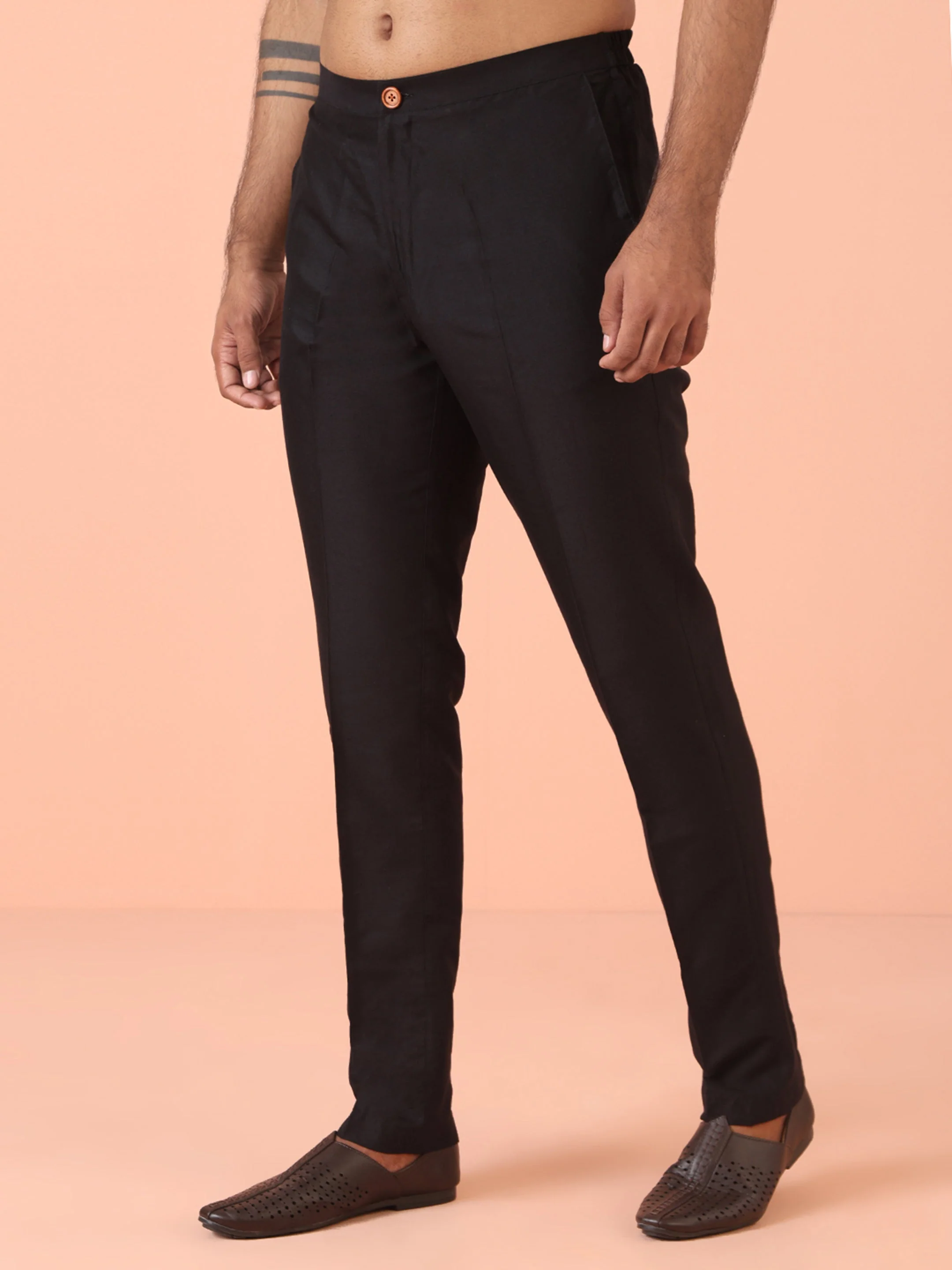 Black Silk Blend Sequined Nehru Jacket Set - Image 6