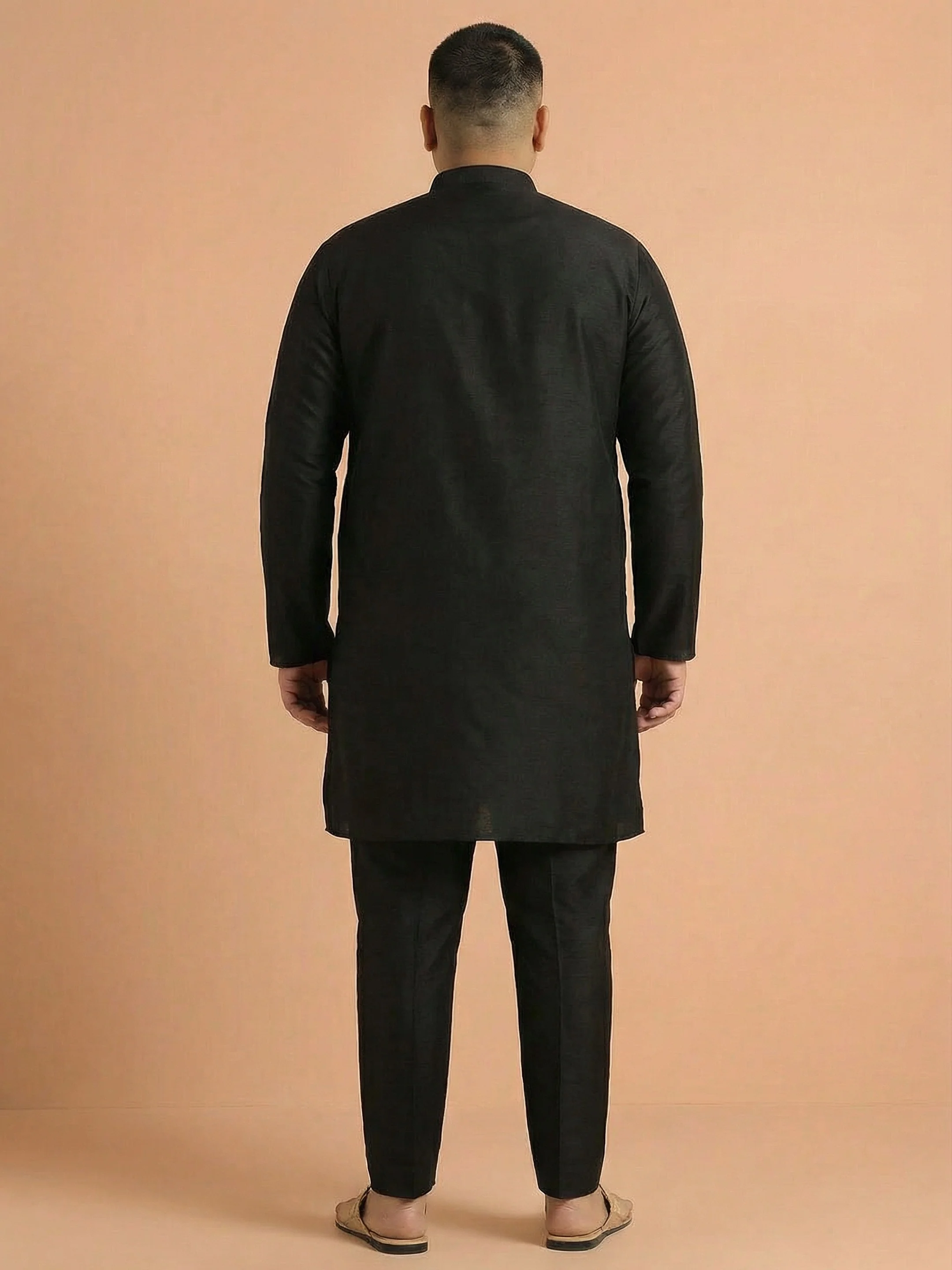 Black Solid Mid Kurta - Image 2