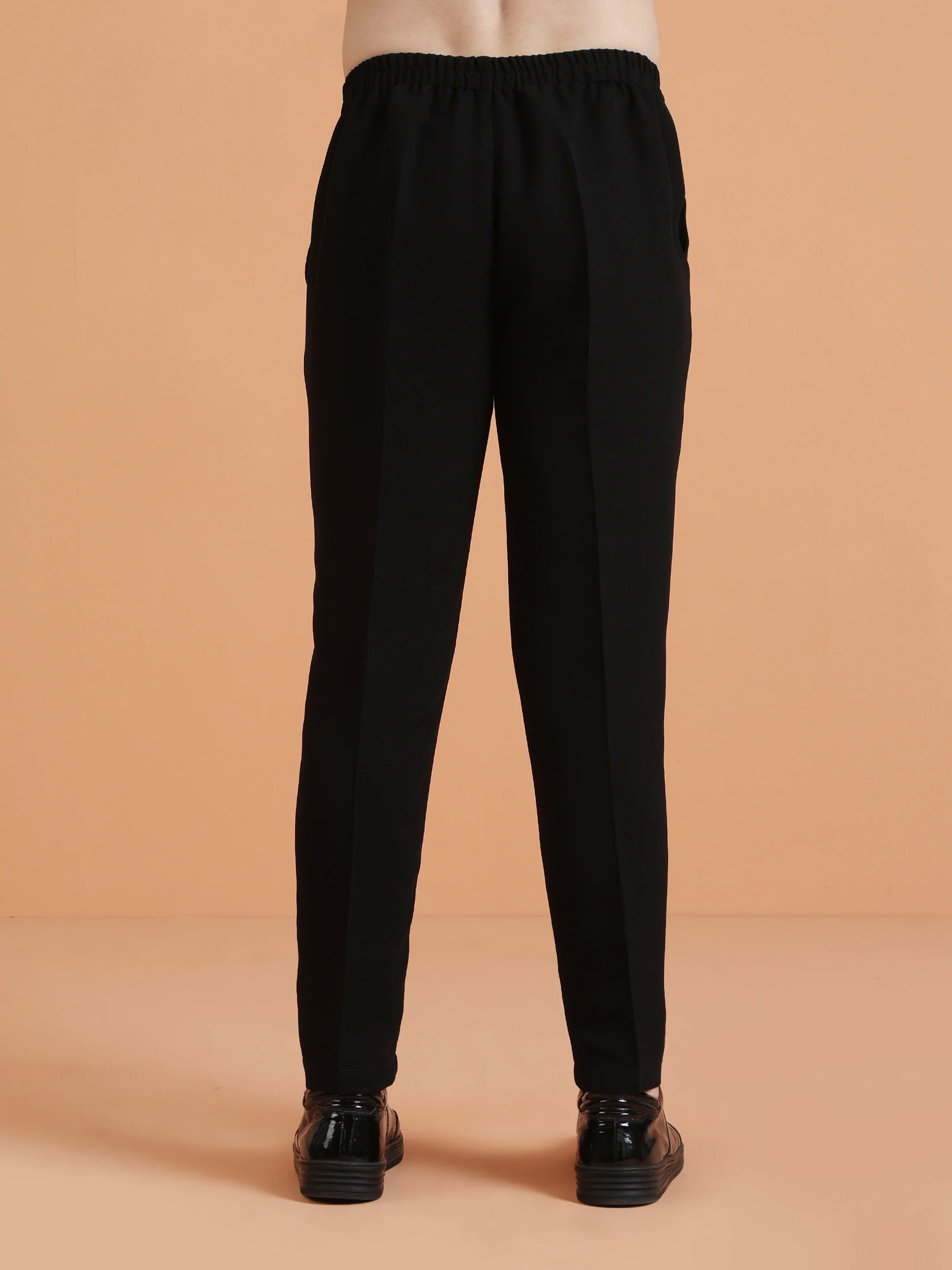 Black TR Suiting Solid Trouser - Image 4