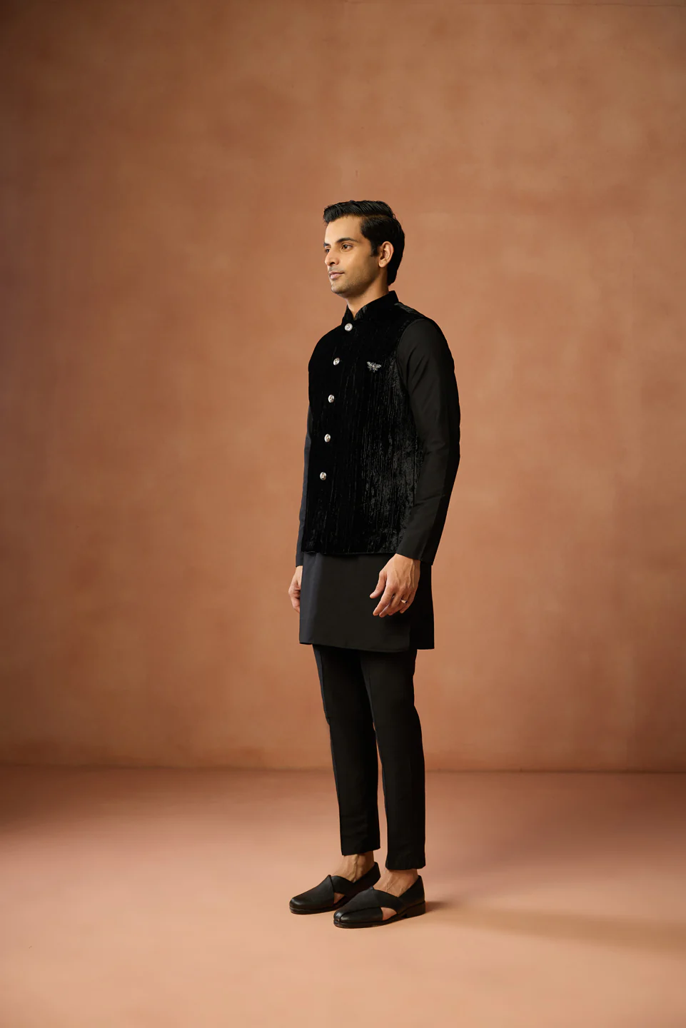 Black Velvet Crushed Jacket - Image 3