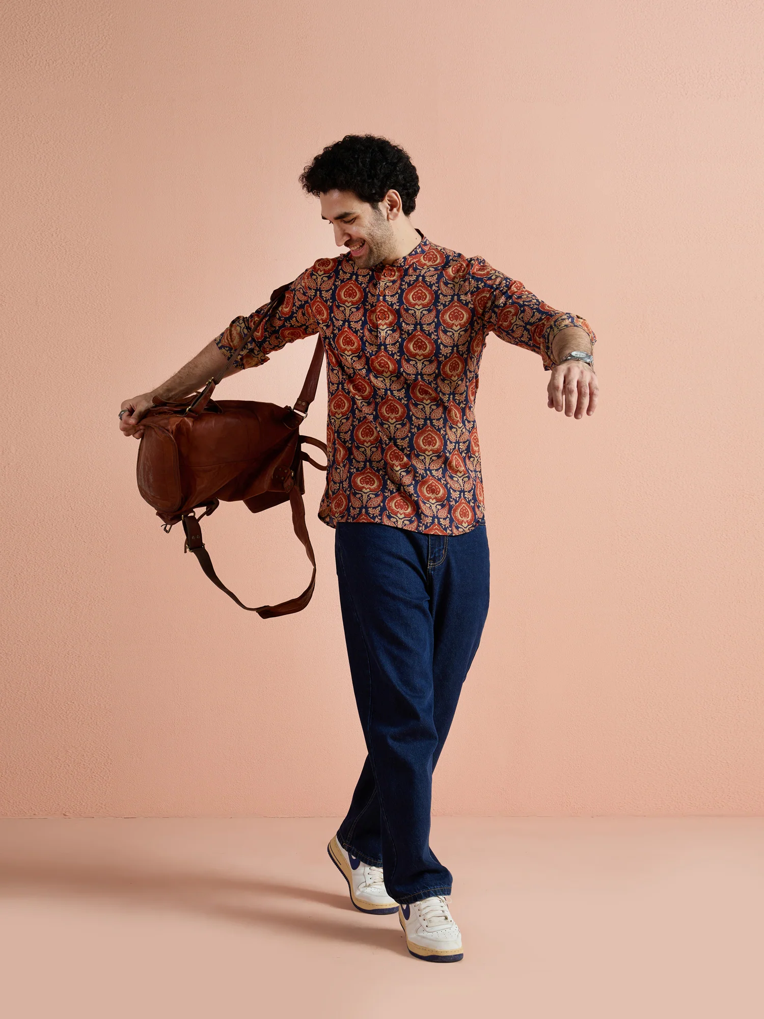 Blue Cotton Printed Short Kurta - Image 8