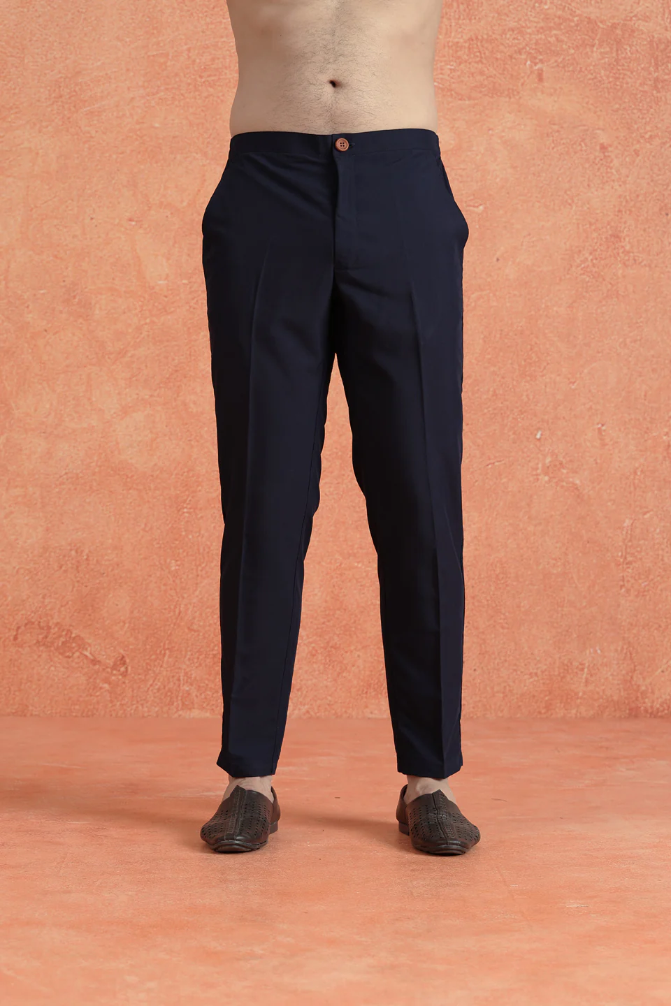 Blue Denim Embellished Mid Kurta Jacket Trouser Set - Image 6