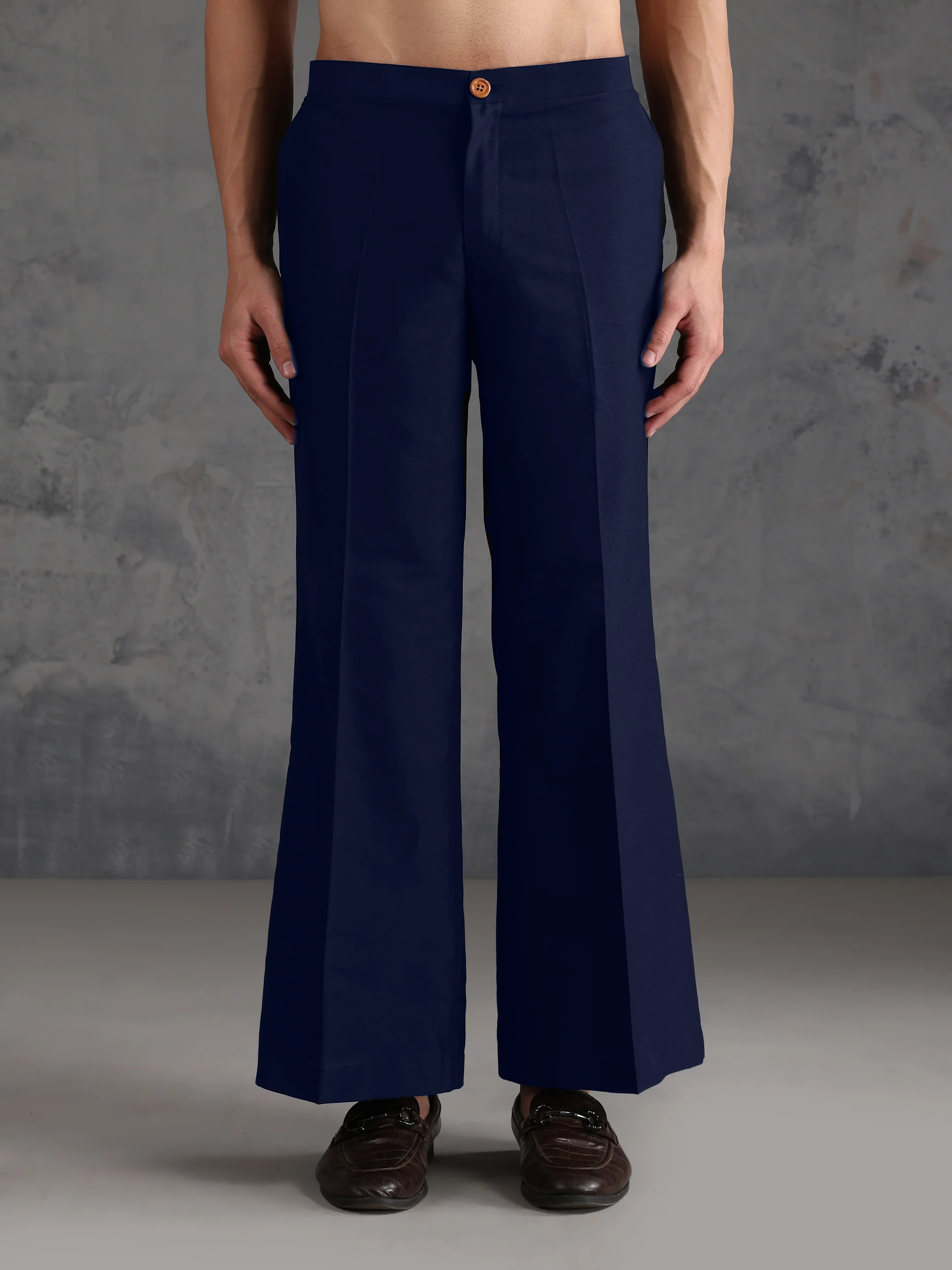 Blue Poly Silk Swarovski Kurta Wide Leg Trouser Set - Image 6