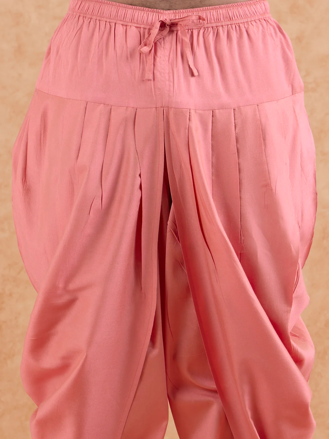 Cream Brocade Sherwani with Pink Dhoti - Image 6