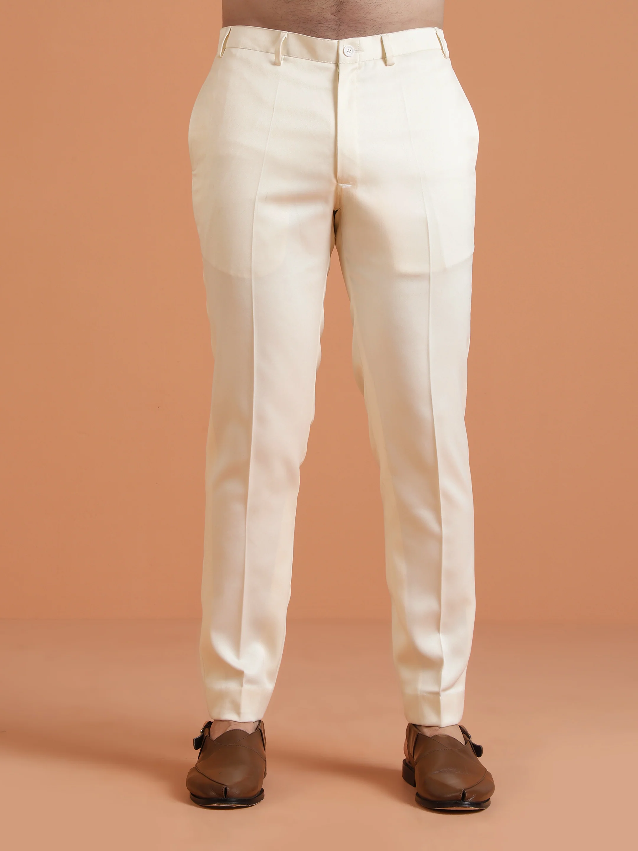 Cream Jacquard Silk Bandhgala Trouser Set - Image 7