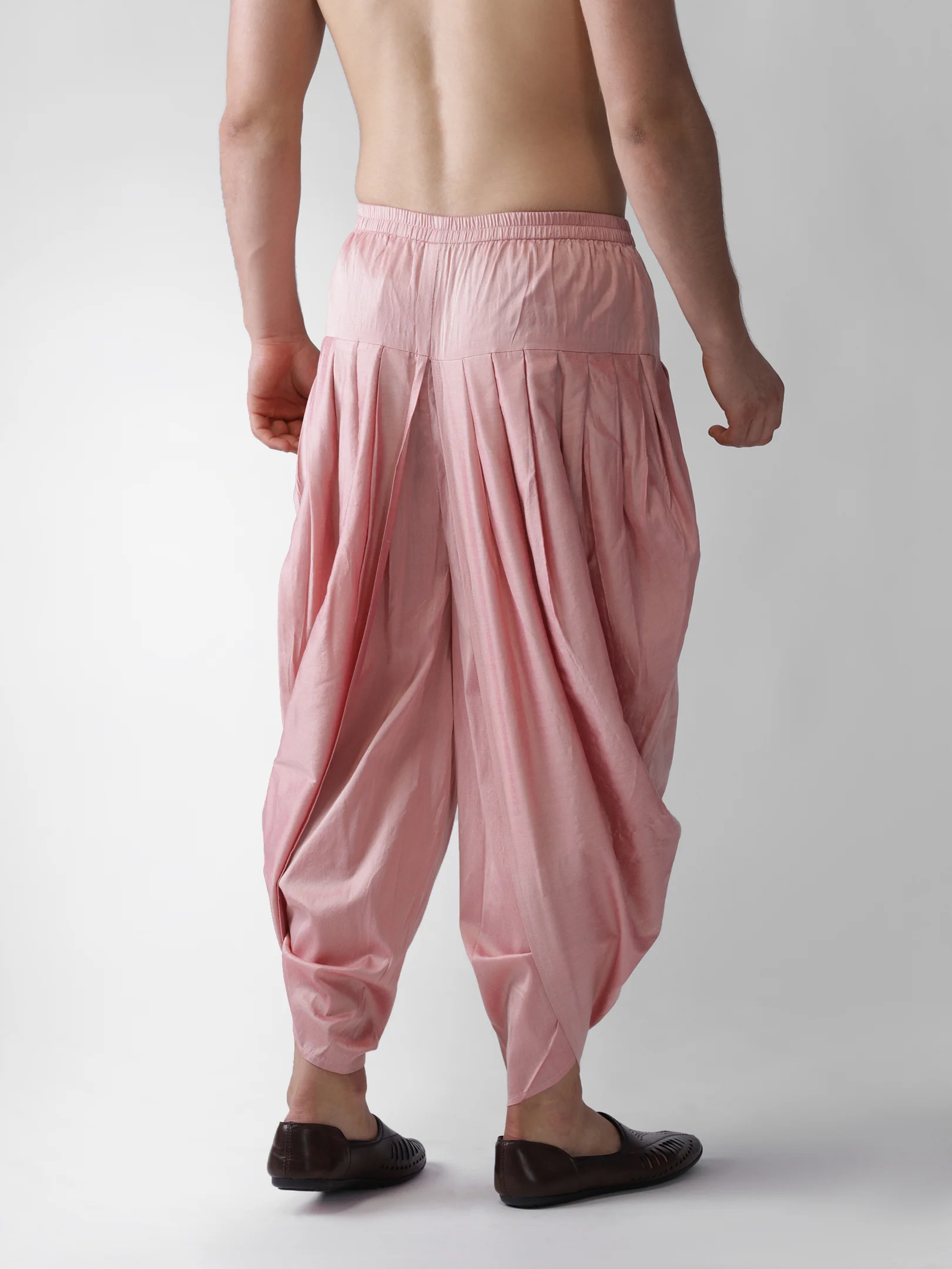 Pink Solid Elasticated Dhoti - Image 4