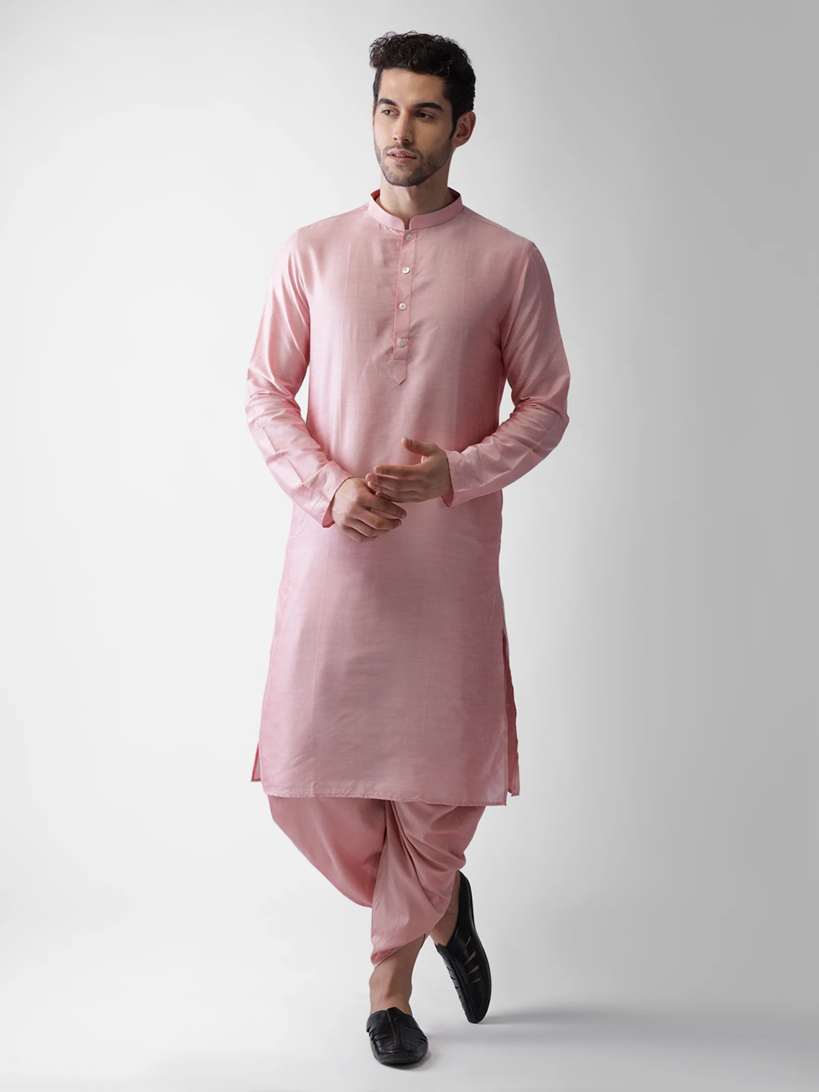 Pink Solid Elasticated Dhoti - Image 5