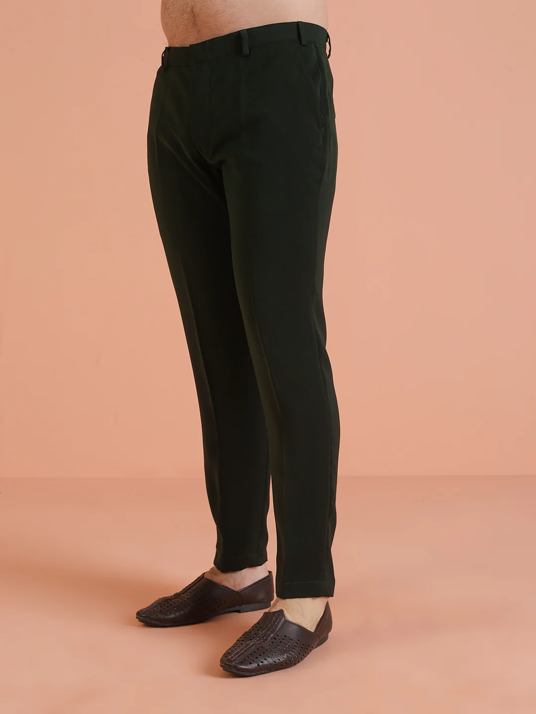 Dark Green Slim Fit Trouser - Image 4