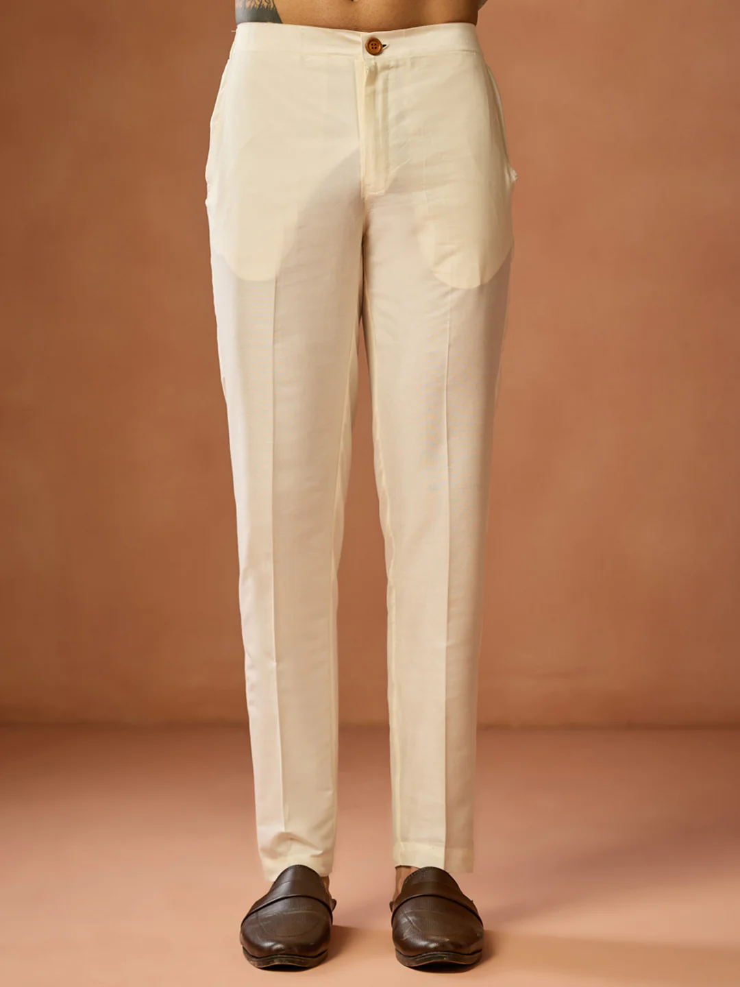 Golden Yellow Silk Blend Embroidered Kurta Trouser Set - Image 6