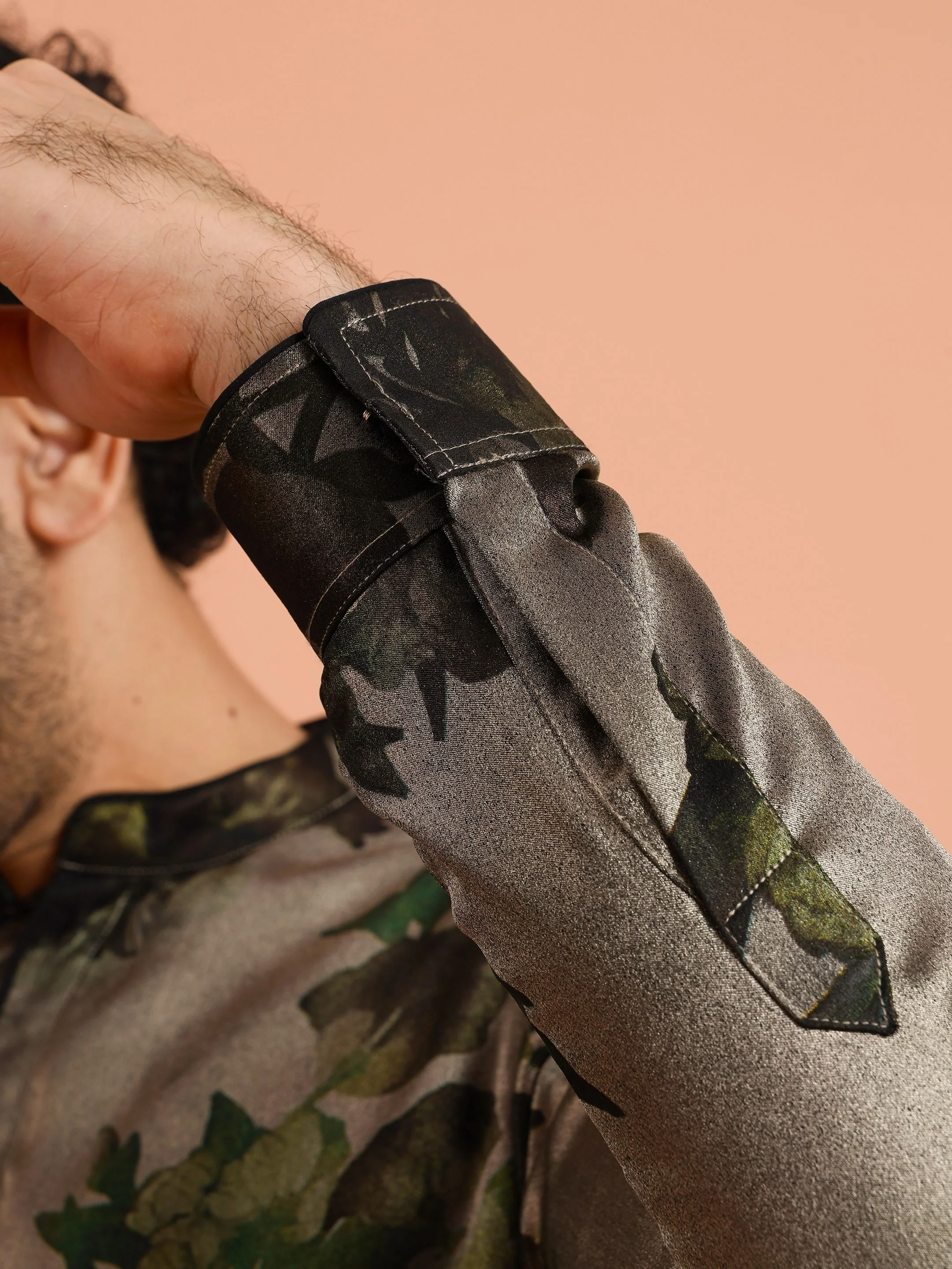 Grey Floral Printed Mid Kurta - Image 6