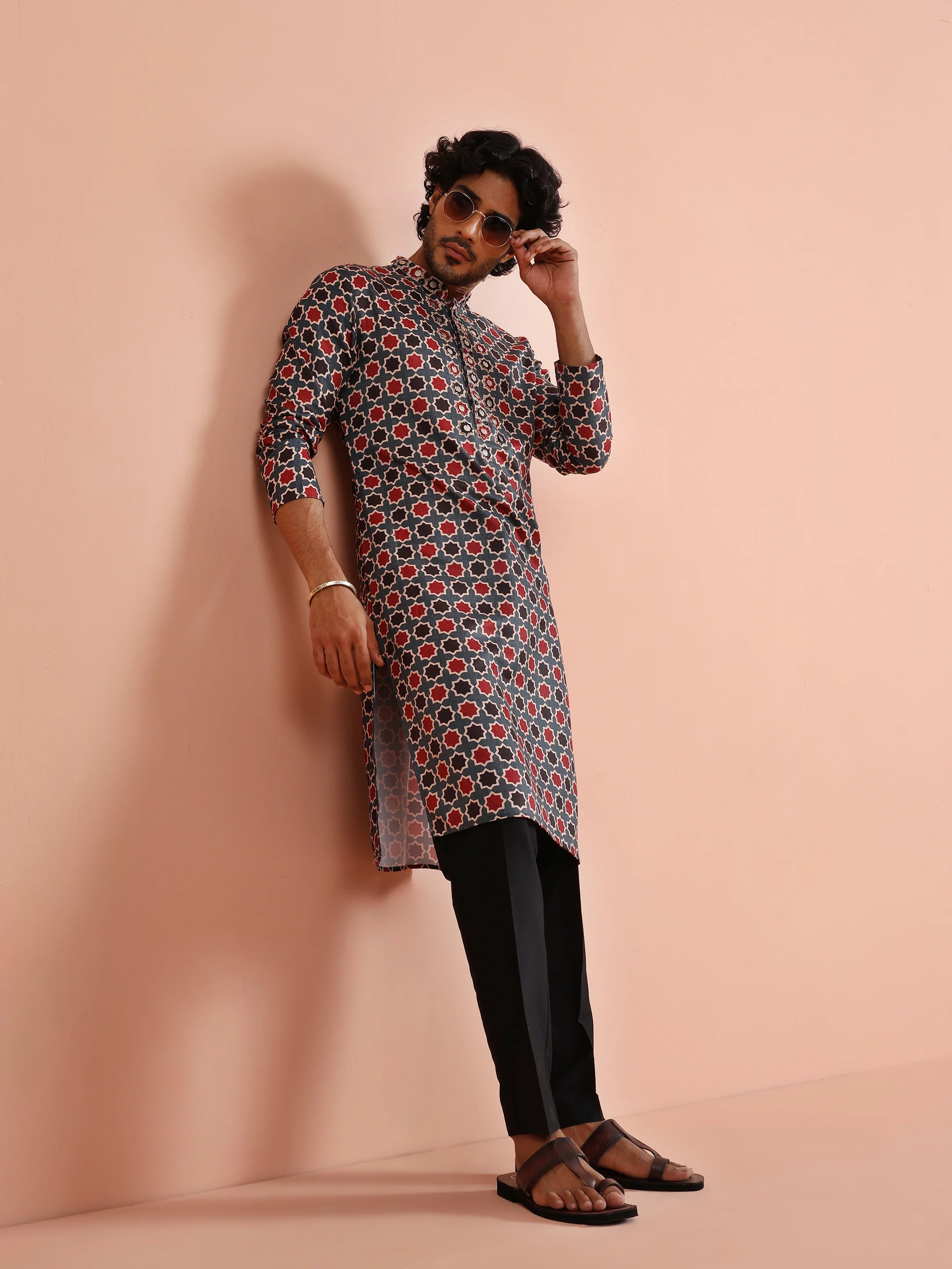 Grey Pashmina Printed Kurta - Image 7