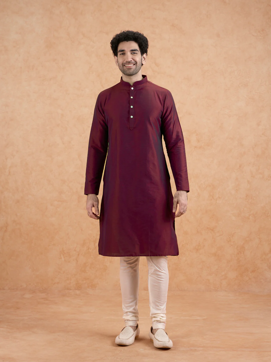 Ivory Floral Sherwani Kurta Set - Image 7