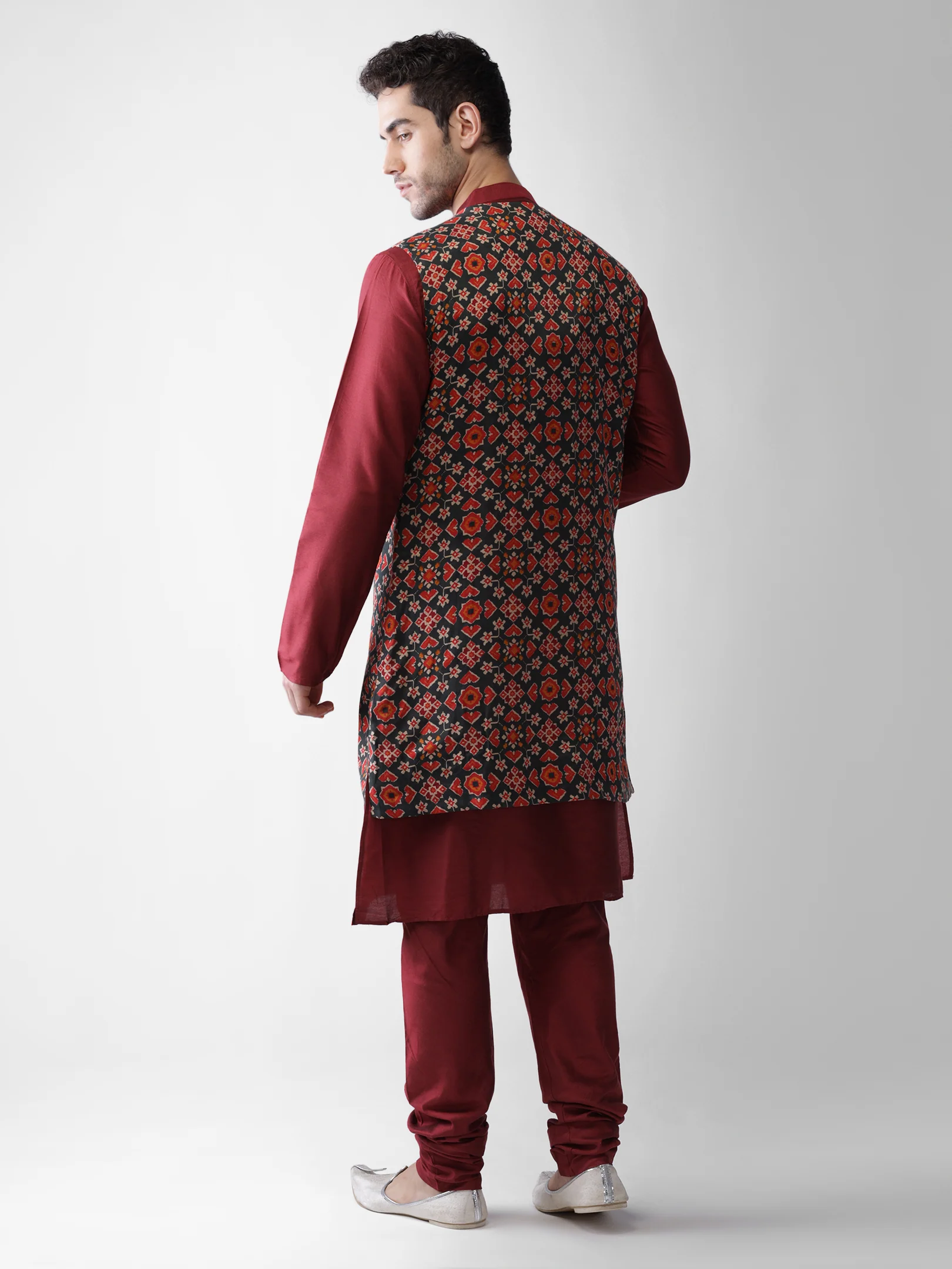 Men's Multi-Color Kurta Jacket Pyjama Set - Image 4
