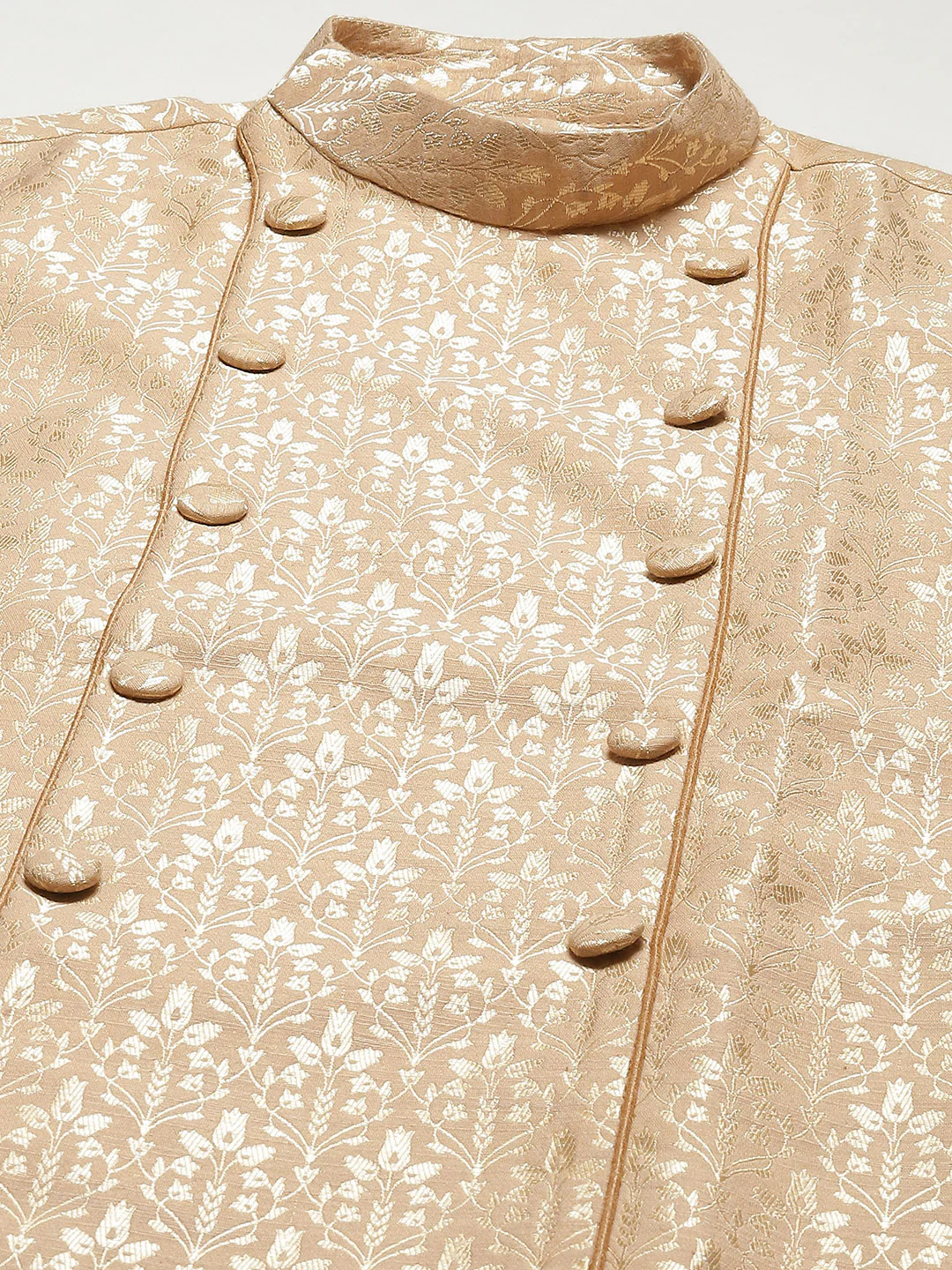 Kisah Men Gold Kurta Jacket Set - Image 4