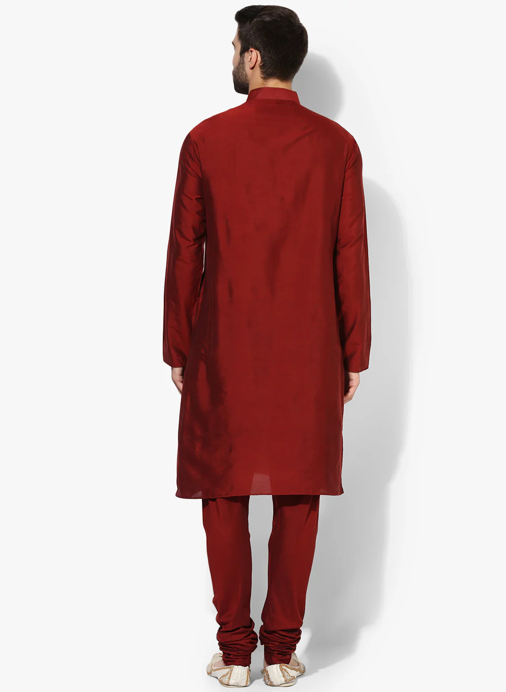 Maroon Cotton Blend Kurta Churidar Set - Image 4