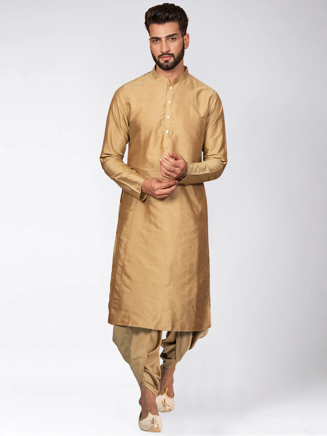Kisah Men's Navy Blue Kurta Jacket Dhoti Set - Image 5
