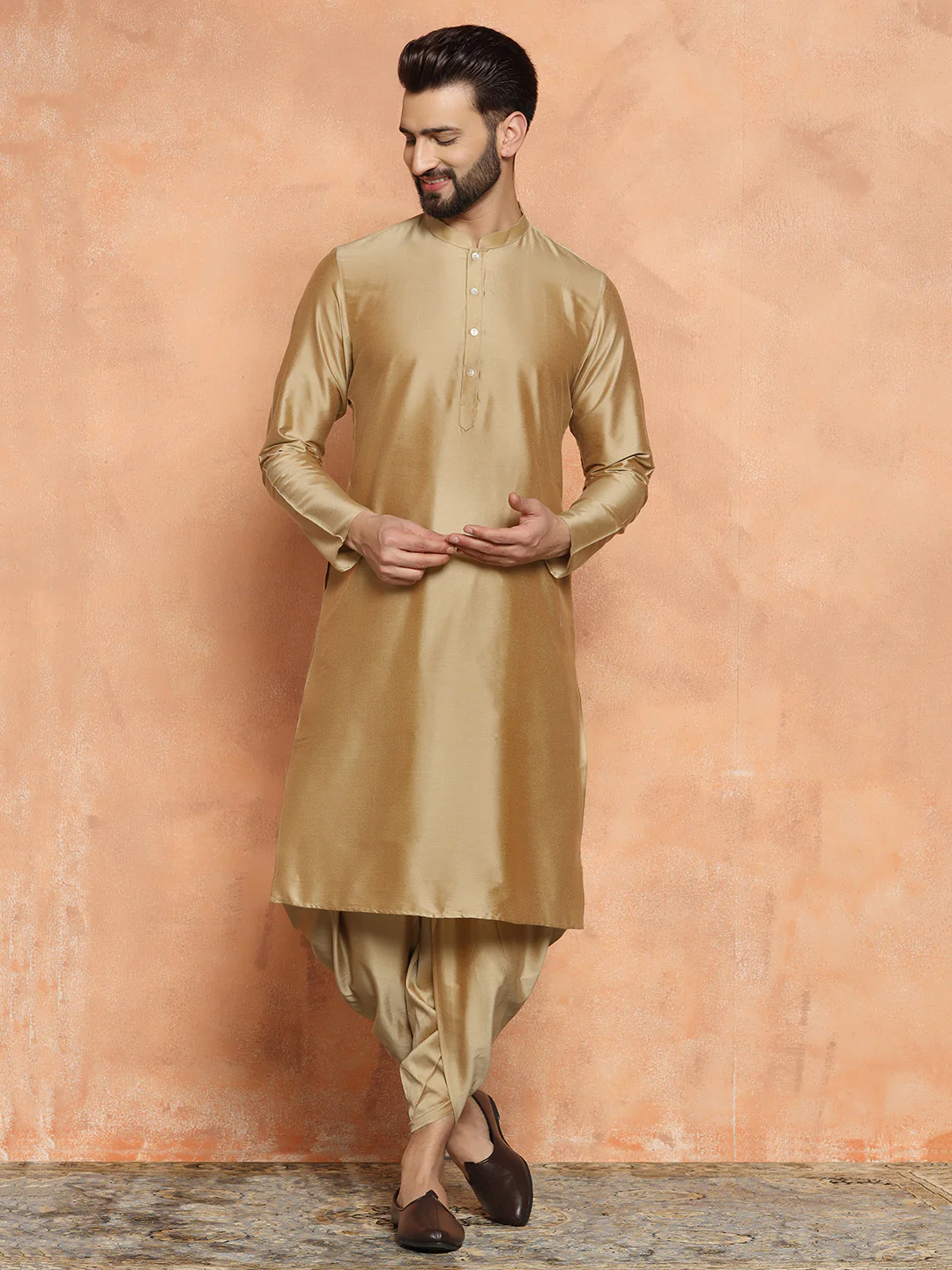 Multicolor Jacket Kurta Dhoti Set - Image 5