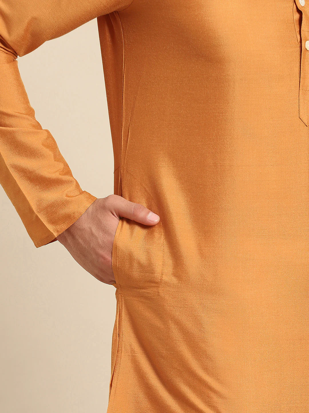 Kisah Men Red Kurta Jacket Set - Image 3