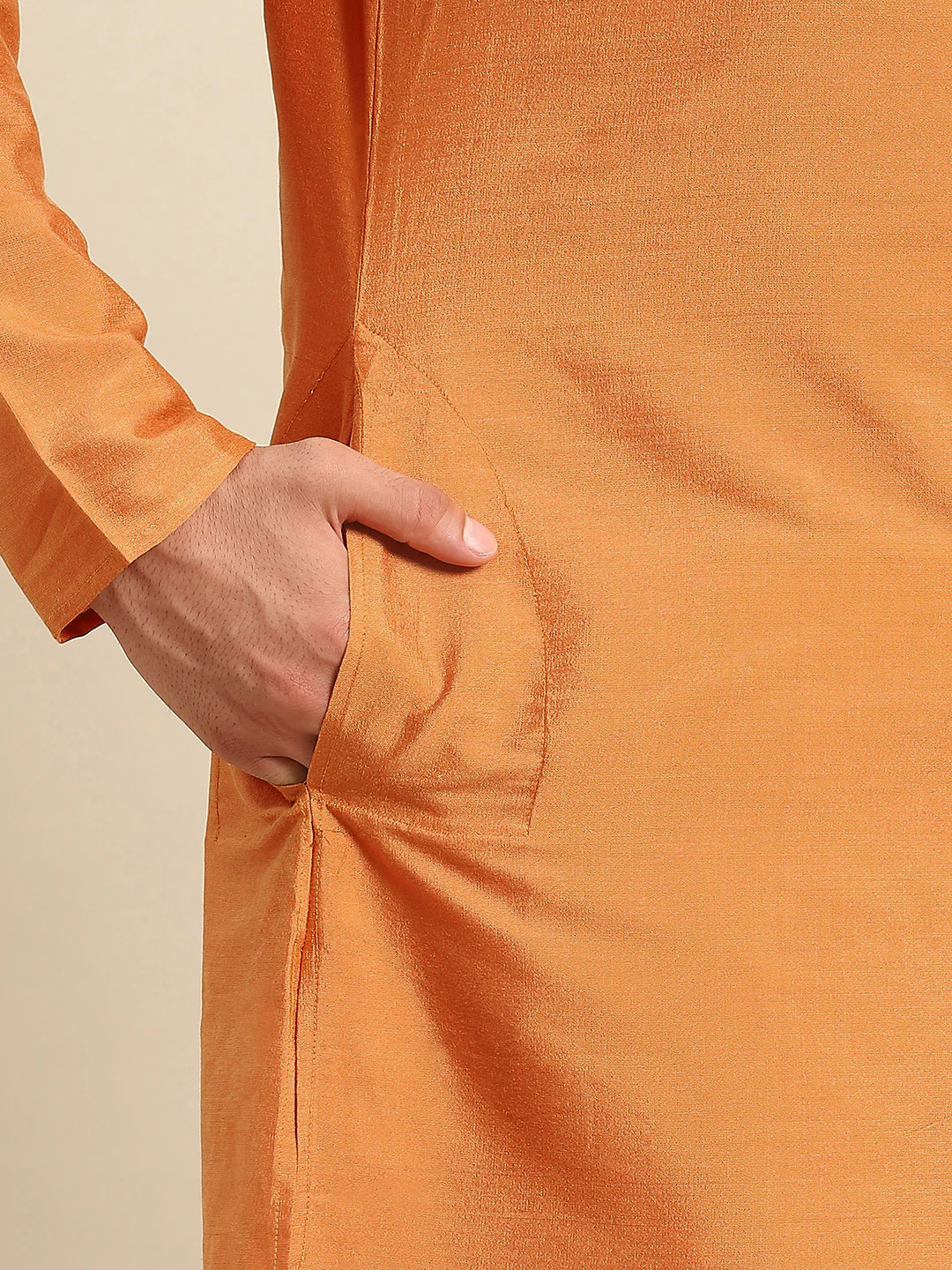 Men Yellow Kurta Jacket Set - Image 3