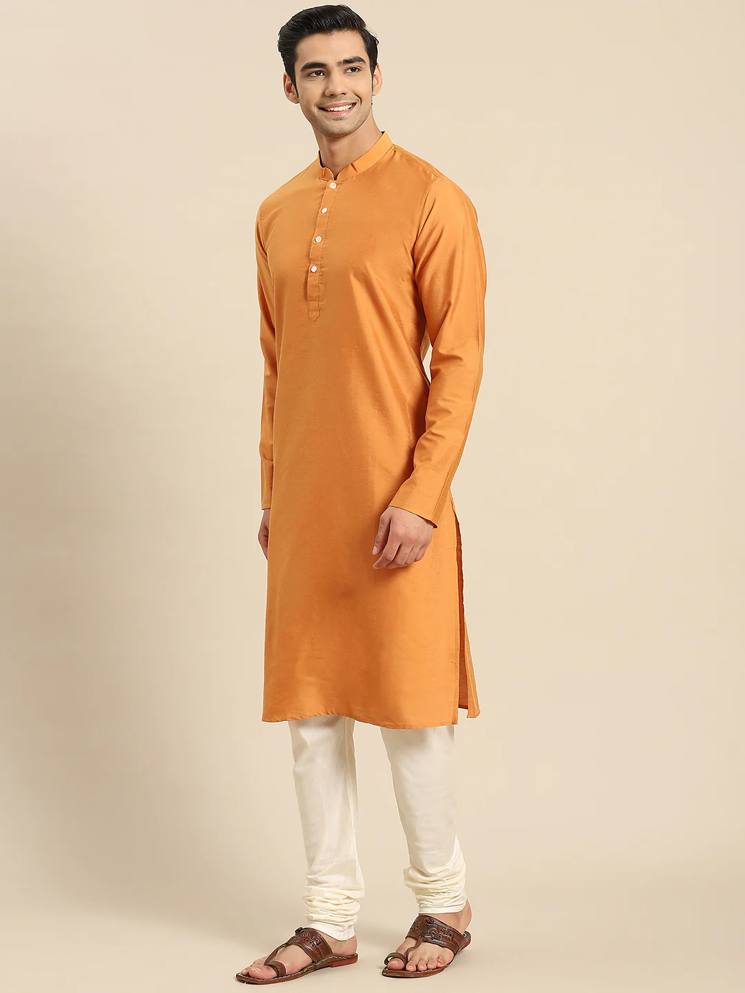 Kisah Men Taupe Kurta Jacket Set - Image 7
