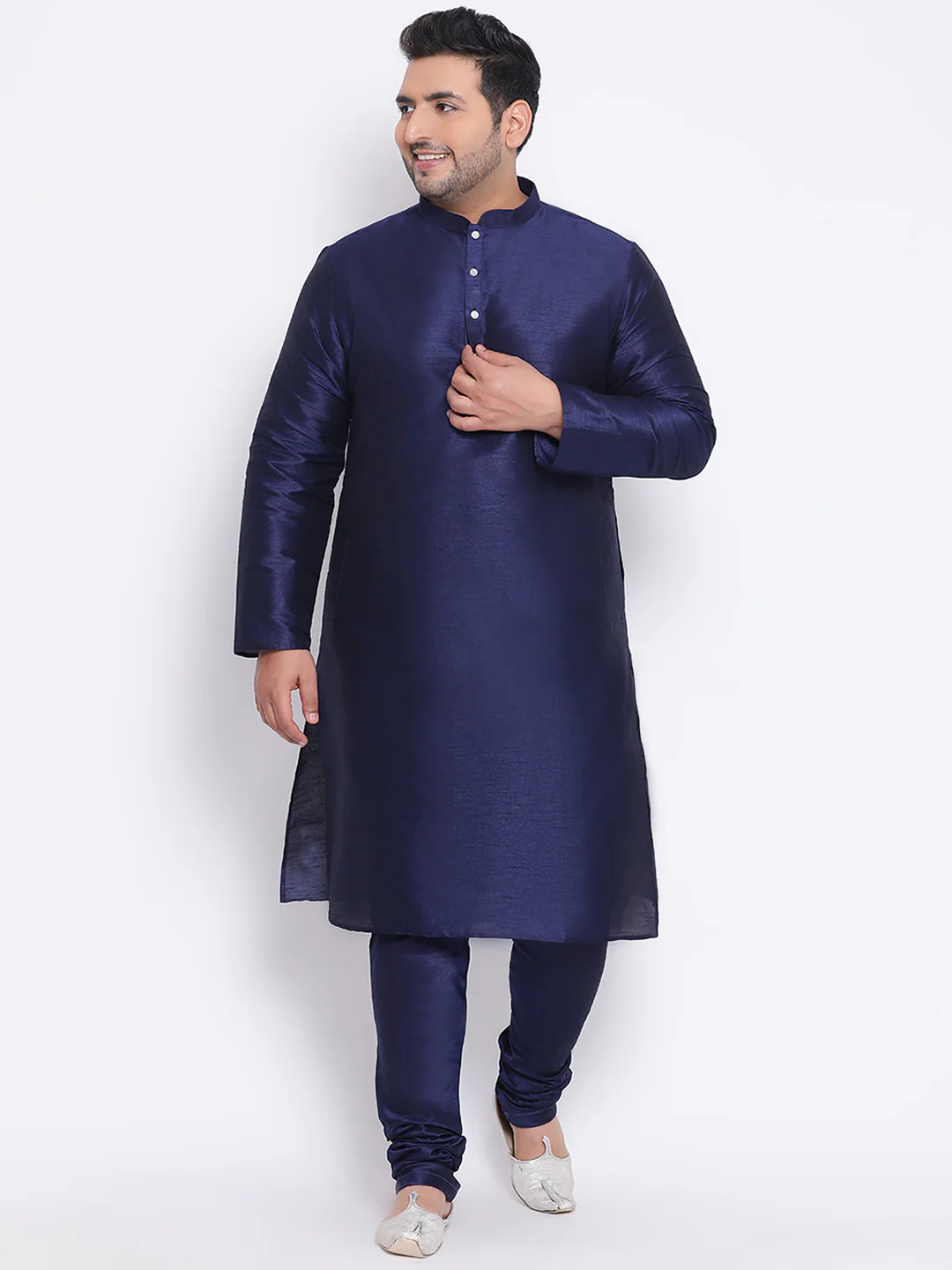 Kisah Plus Men's Green Kurta Churidar Jacket Set - Image 6