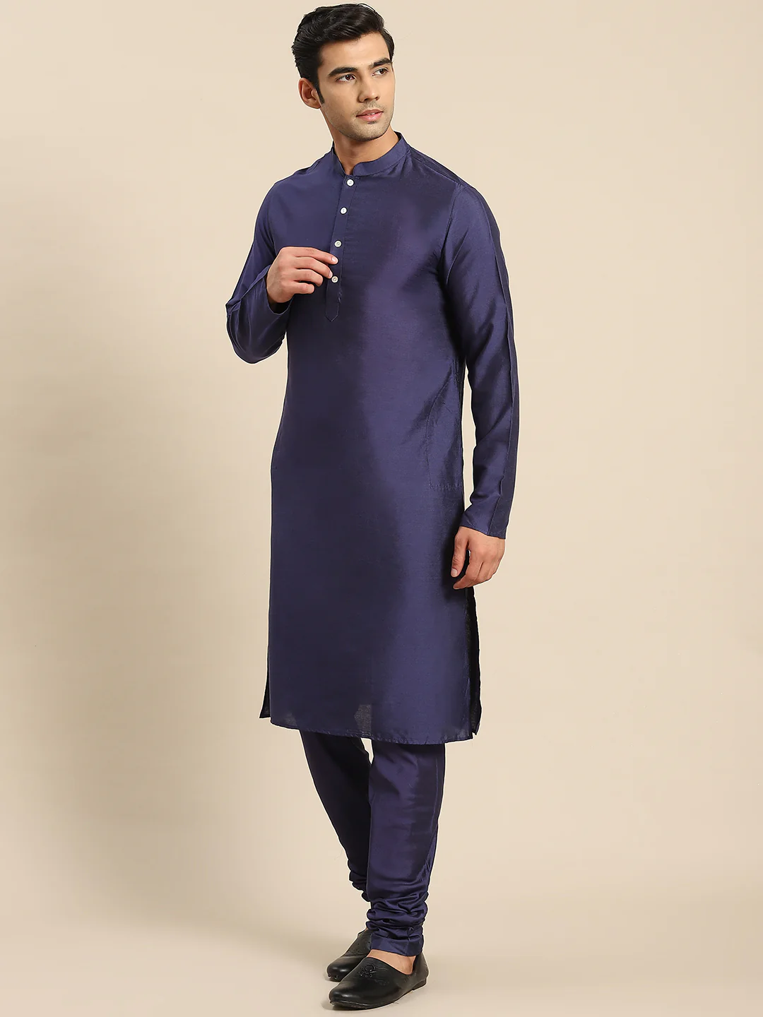 Kisah Men Blue Kurta Jacket Set - Image 3