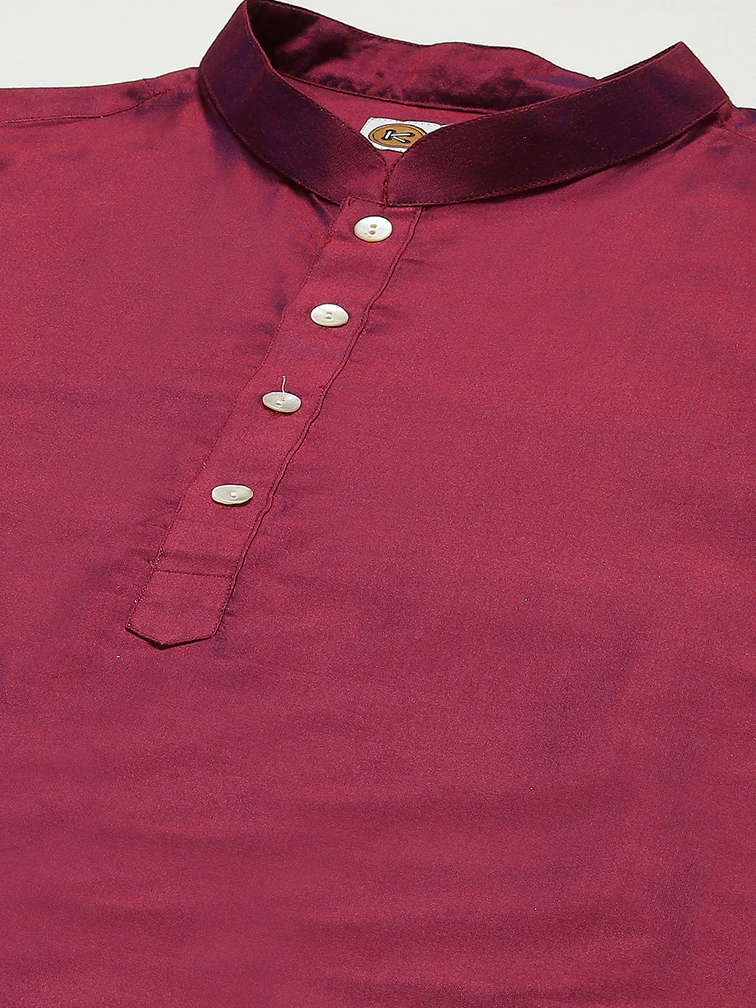 Men Light Pink Kurta Jacket Churidar Set - Image 5