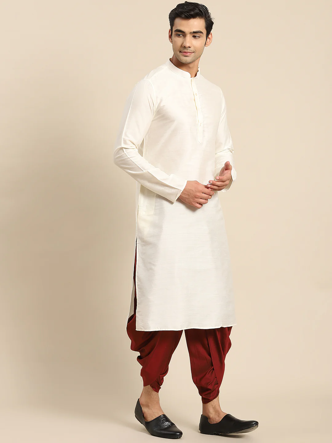Kisah Men White Kurta Jacket Set - Image 7