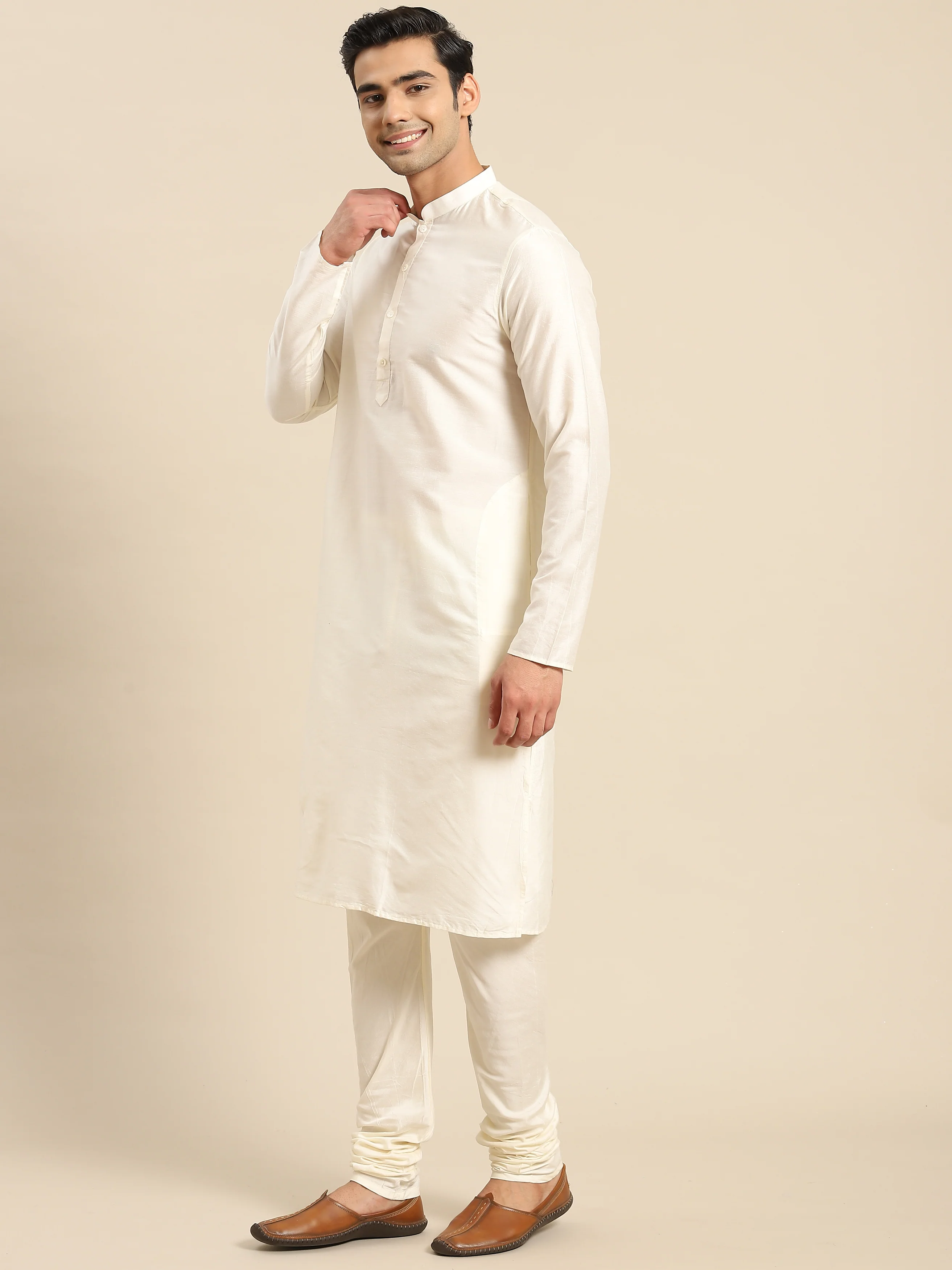 Kisah Men Taupe Kurta Jacket Set - Image 5