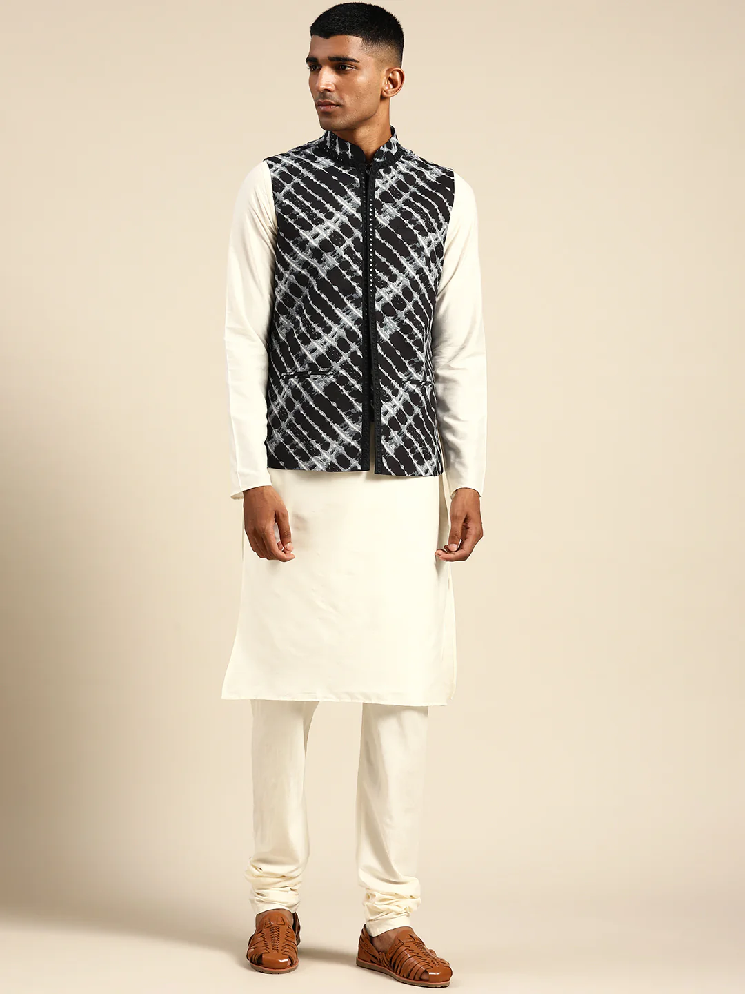Kisah Men Black Color Kurta Jacket Set - Image 2