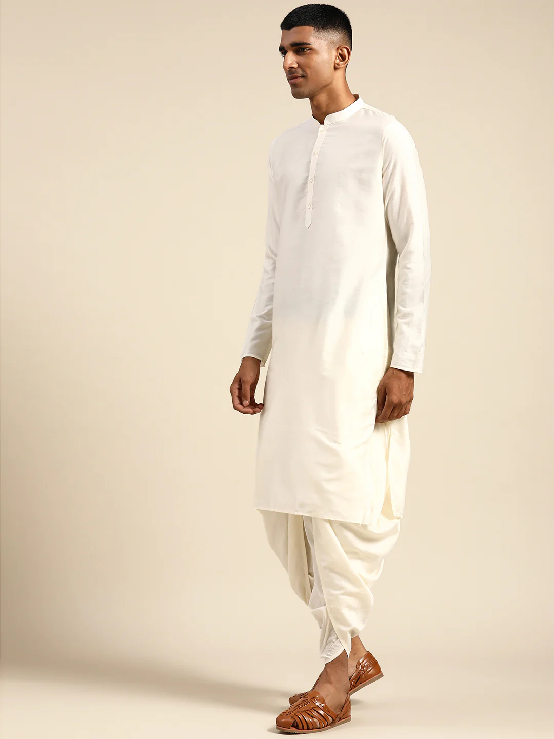 Men Grey Color Kurta Jacket Set - Image 4
