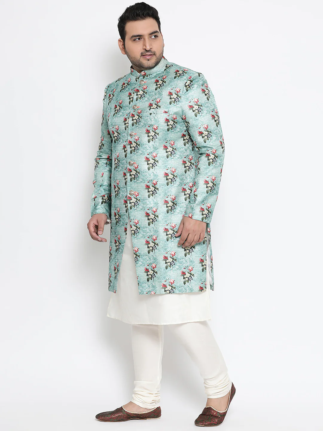 Kisah Men's Blue Indowestern Set With Churidar - Image 2