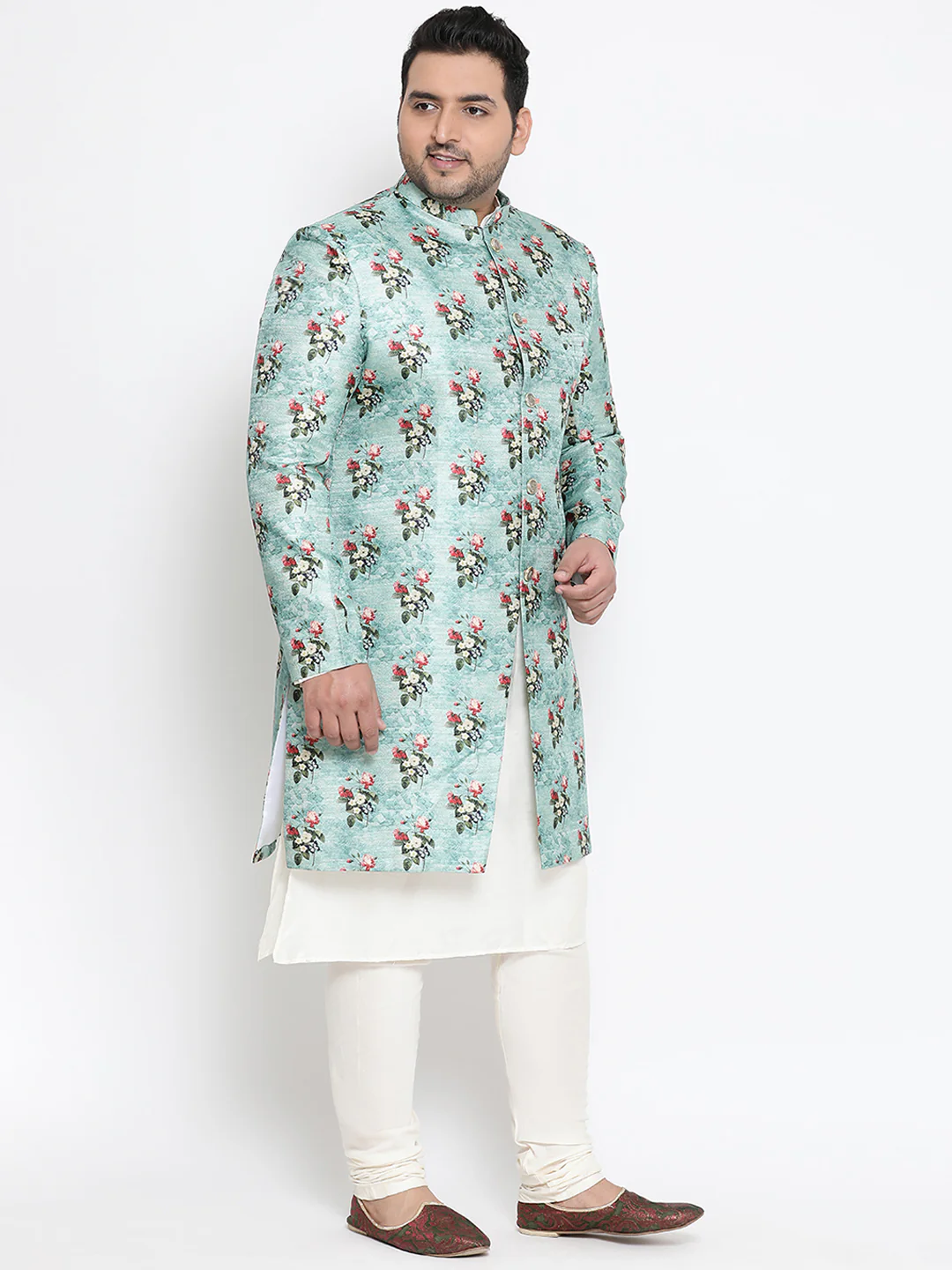 Kisah Men's Blue Indowestern Set With Churidar - Image 3