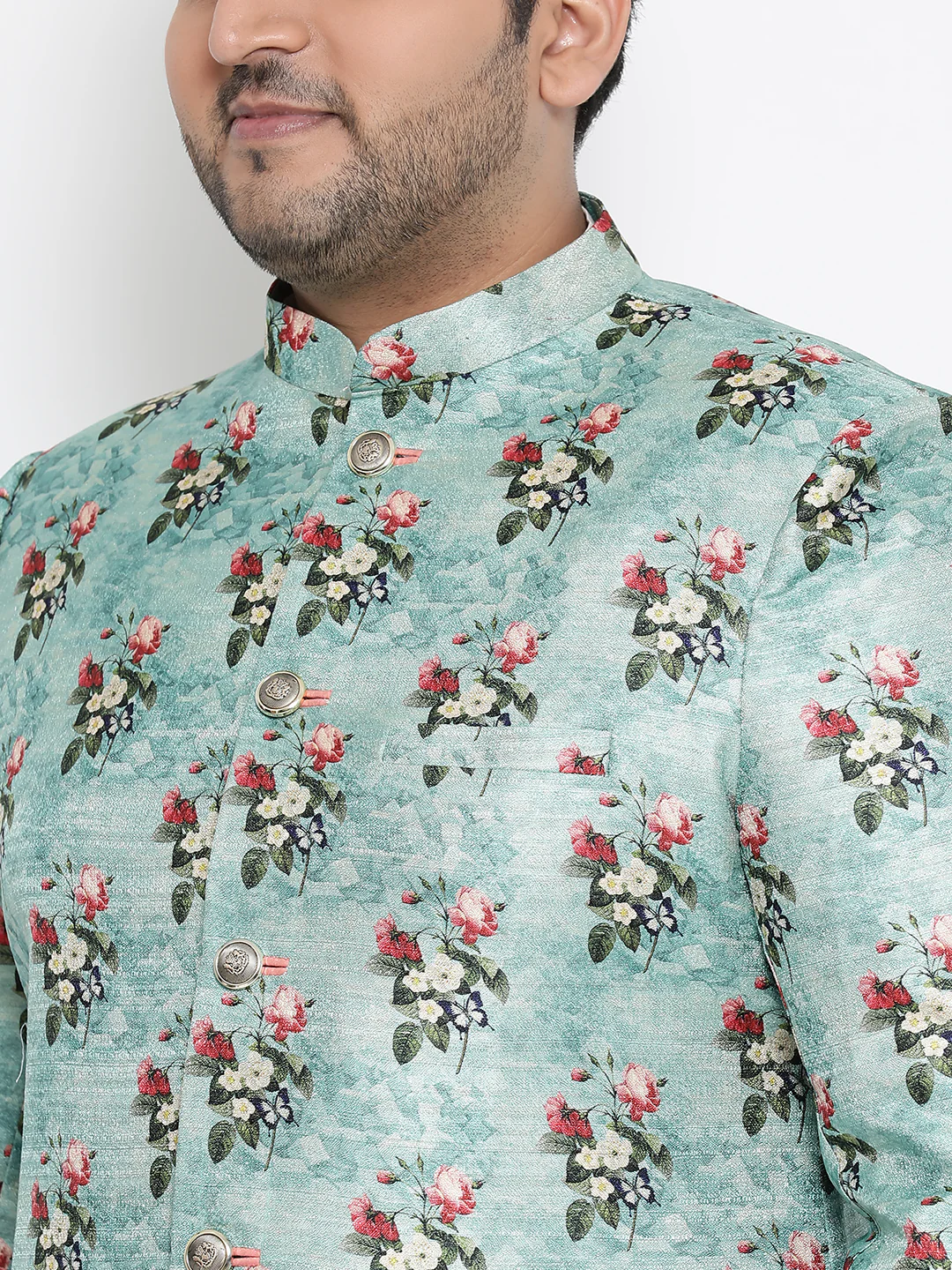 Kisah Men's Blue Indowestern Set With Churidar - Image 5