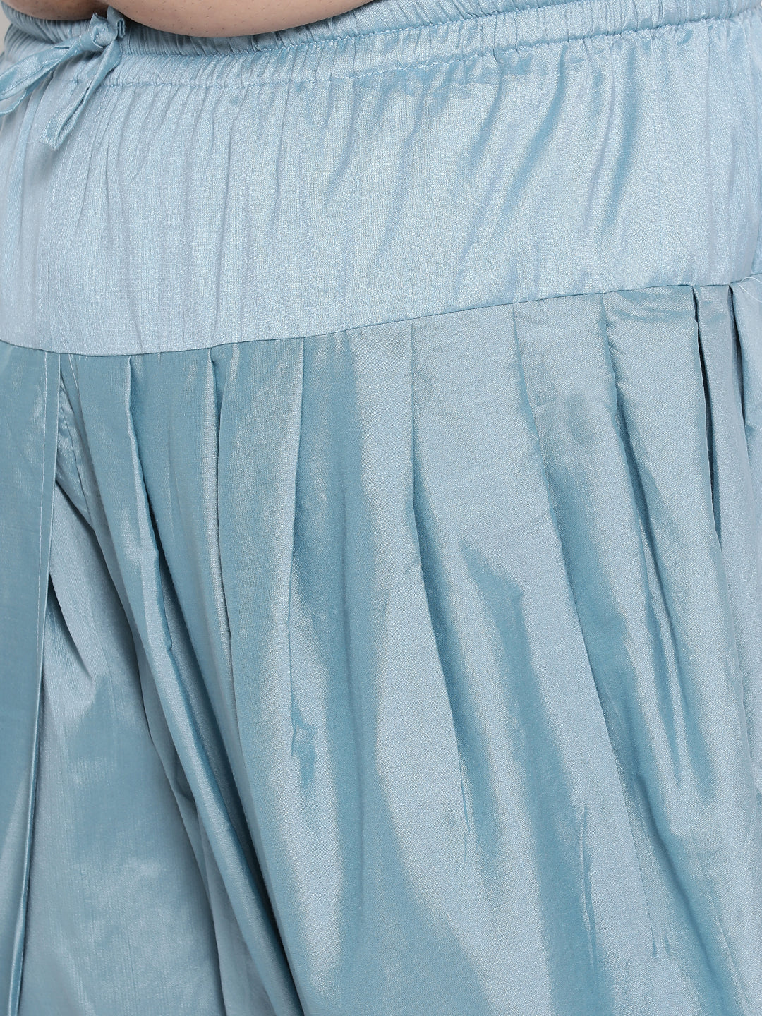 Kisah Men's Blue Indowestern Set With Dhoti - Image 7