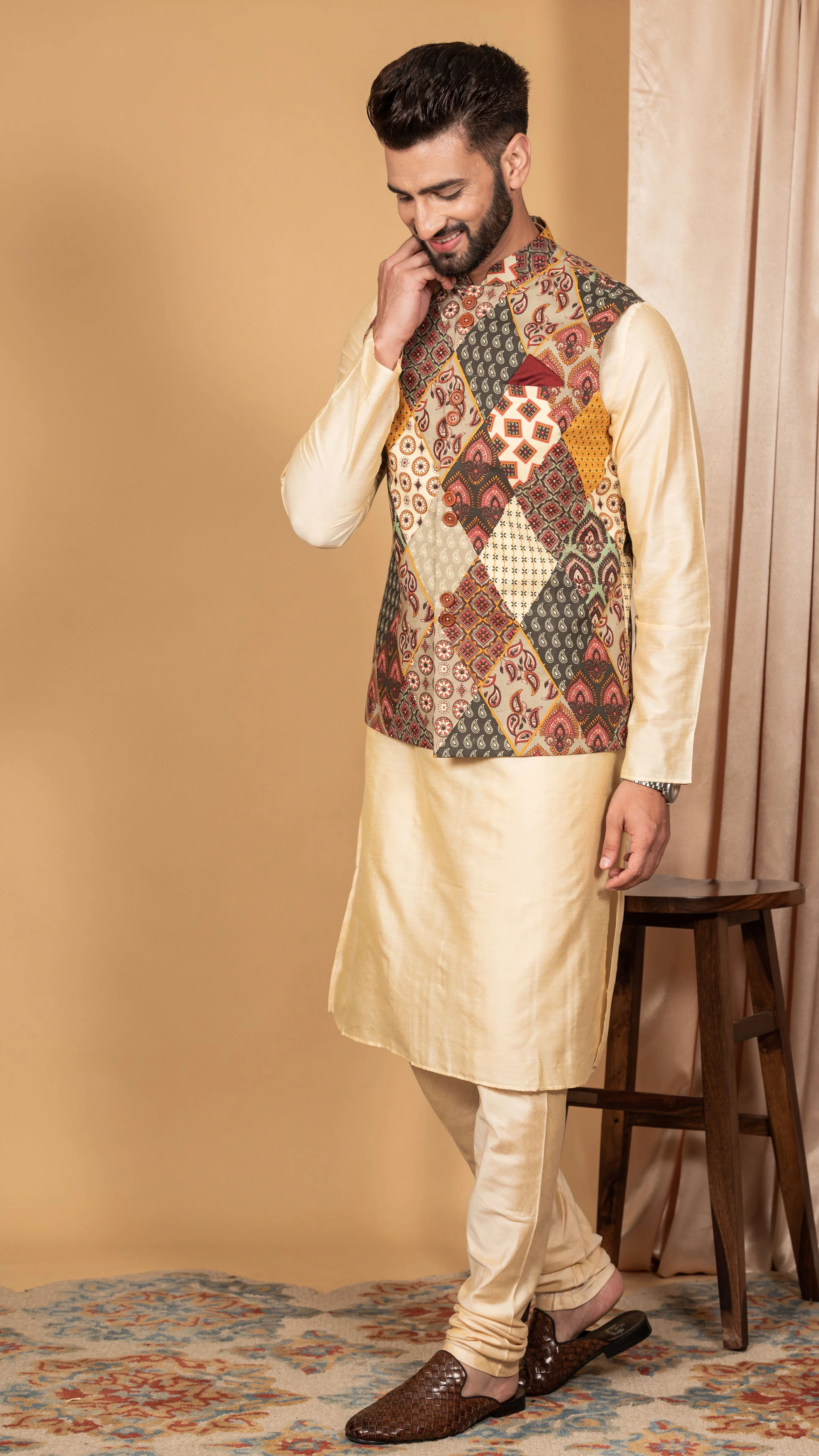Men Multi Kurta Jacket Set - Image 2