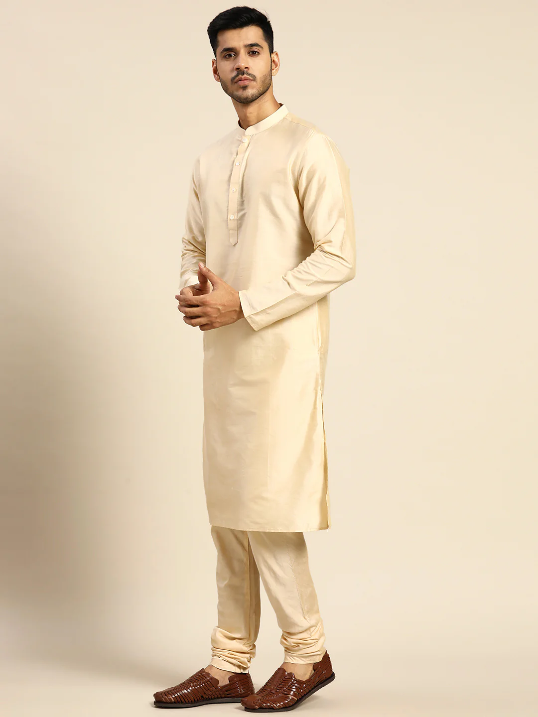 Kisah Men Yellow Color Kurta Jacket Set - Image 3