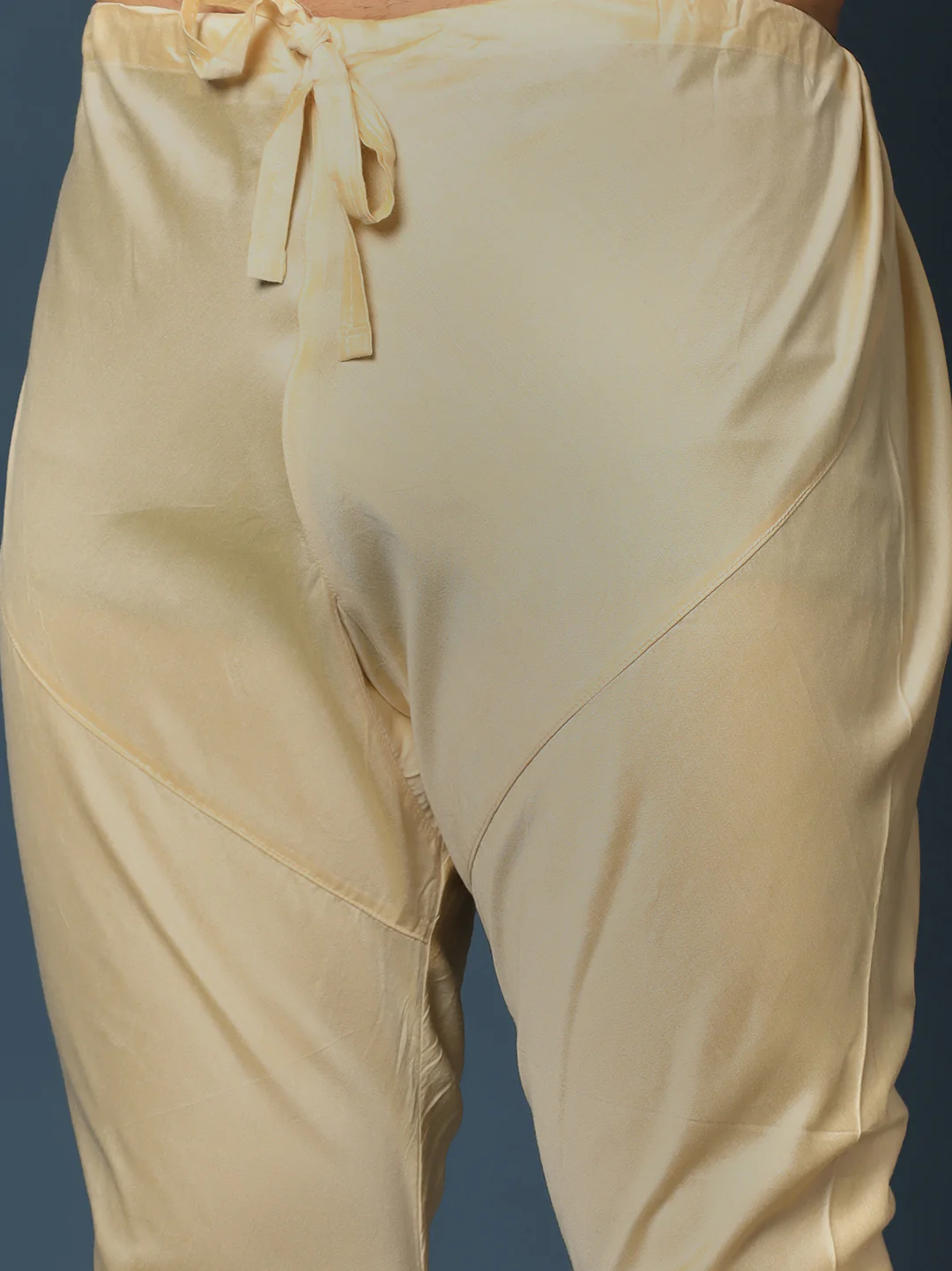 Beige Silk Blend Textured Nehru Jacket Kurta Churidar - Image 8