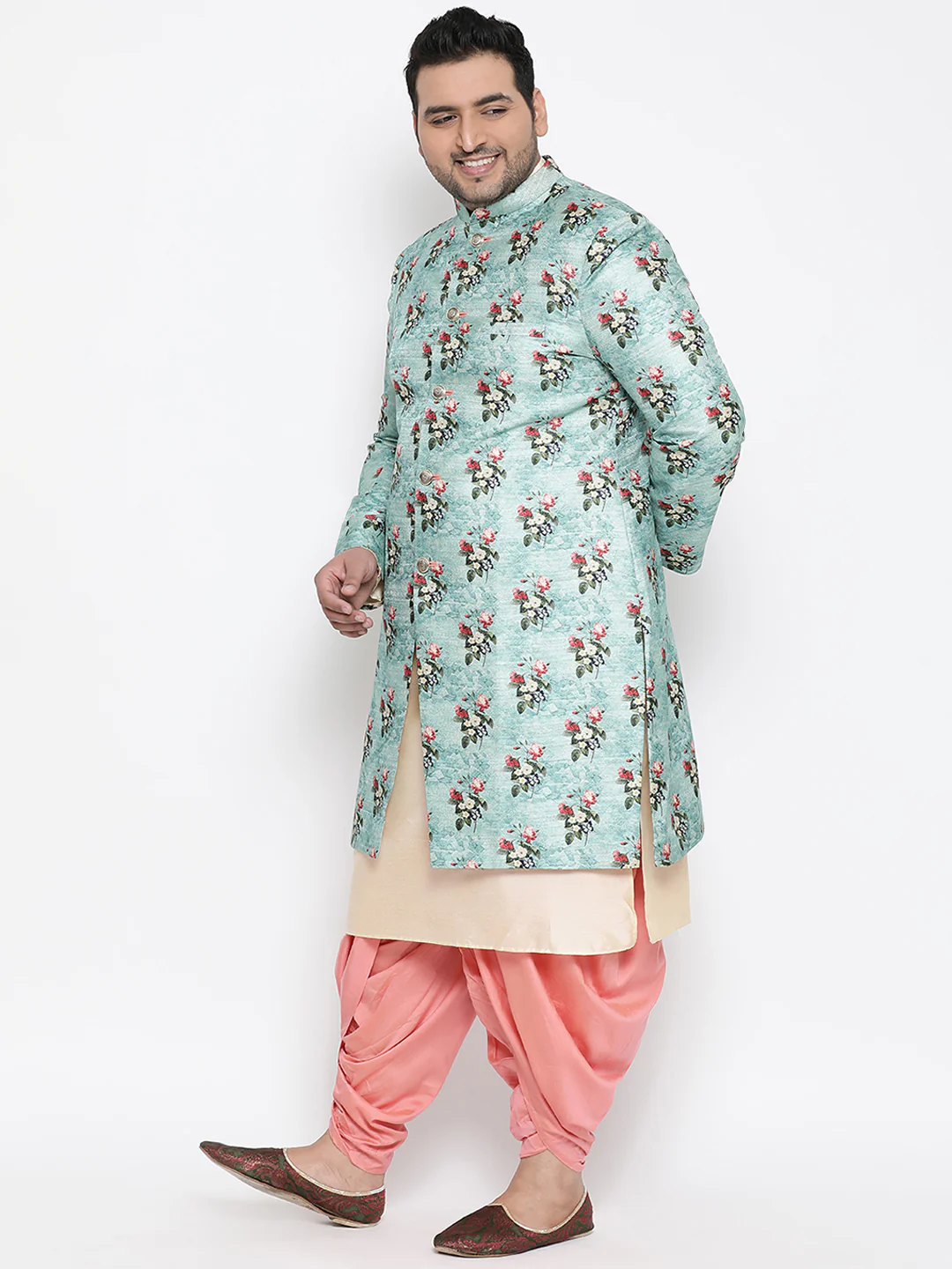 Kisah Men's Blue Indowestern Set With Dhoti - Image 2