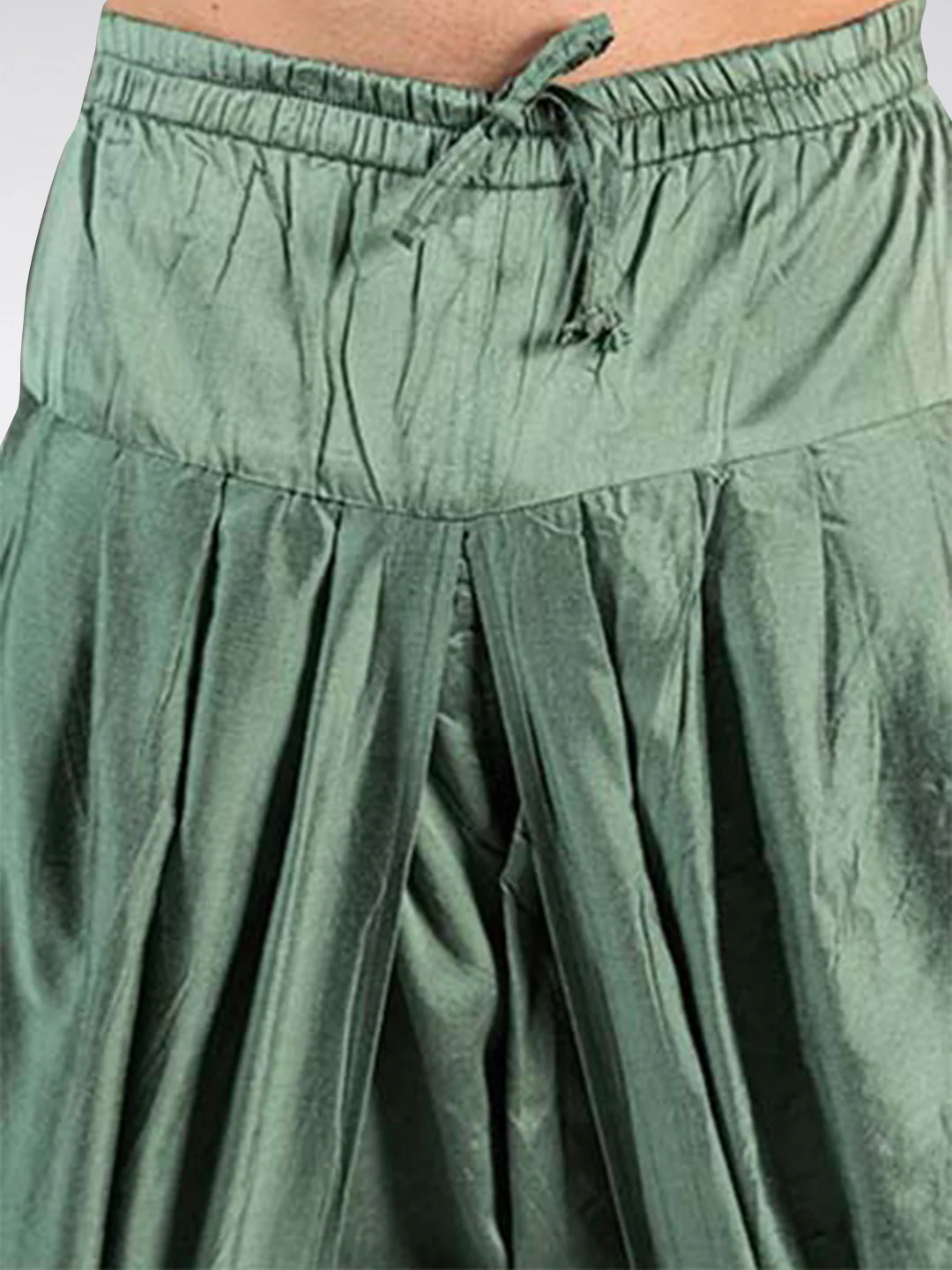 Men's Green Kurta Jacket Dhoti Set - Image 6