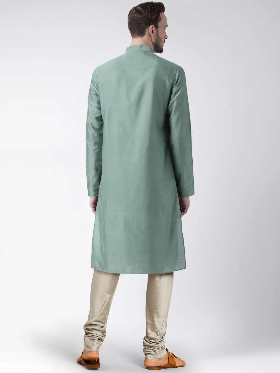 Men's Olive Green Kurta - Image 3