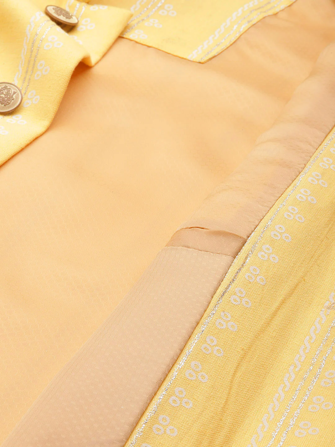 Kisah Men Yellow Color Kurta Jacket Set - Image 7